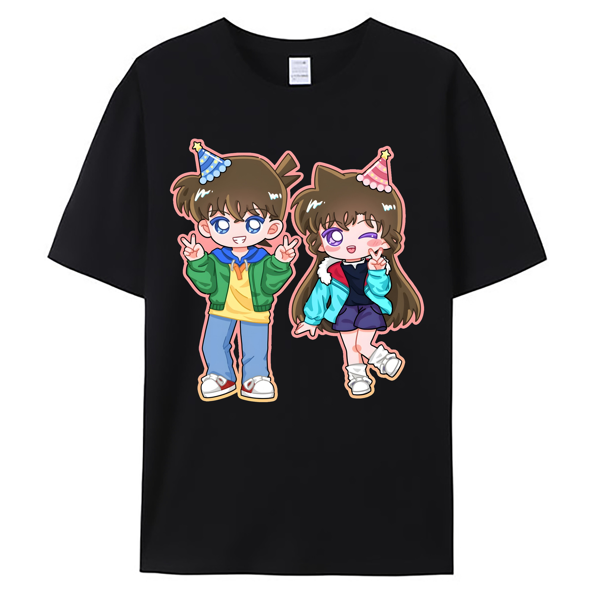 （画像用） 名探偵コナン 毛利 蘭 もうり らん、モーリ ラン Detective Conan Rachel Moore 綿100％ メンズ半袖Tシャツ｜肌触りやわらか＆通気性