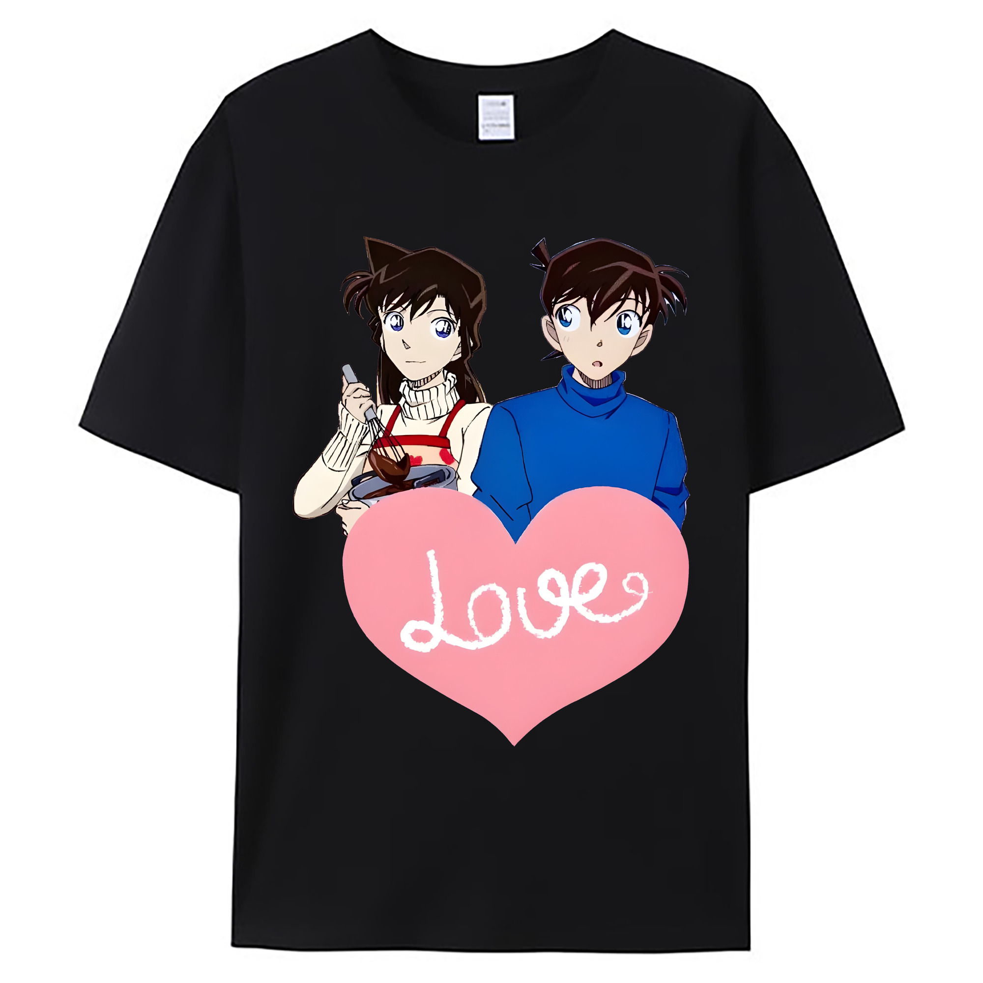 （画像用） 名探偵コナン 毛利 蘭 もうり らん、モーリ ラン Detective Conan Rachel Moore 綿100％ メンズ半袖Tシャツ｜肌触りやわらか＆通気性