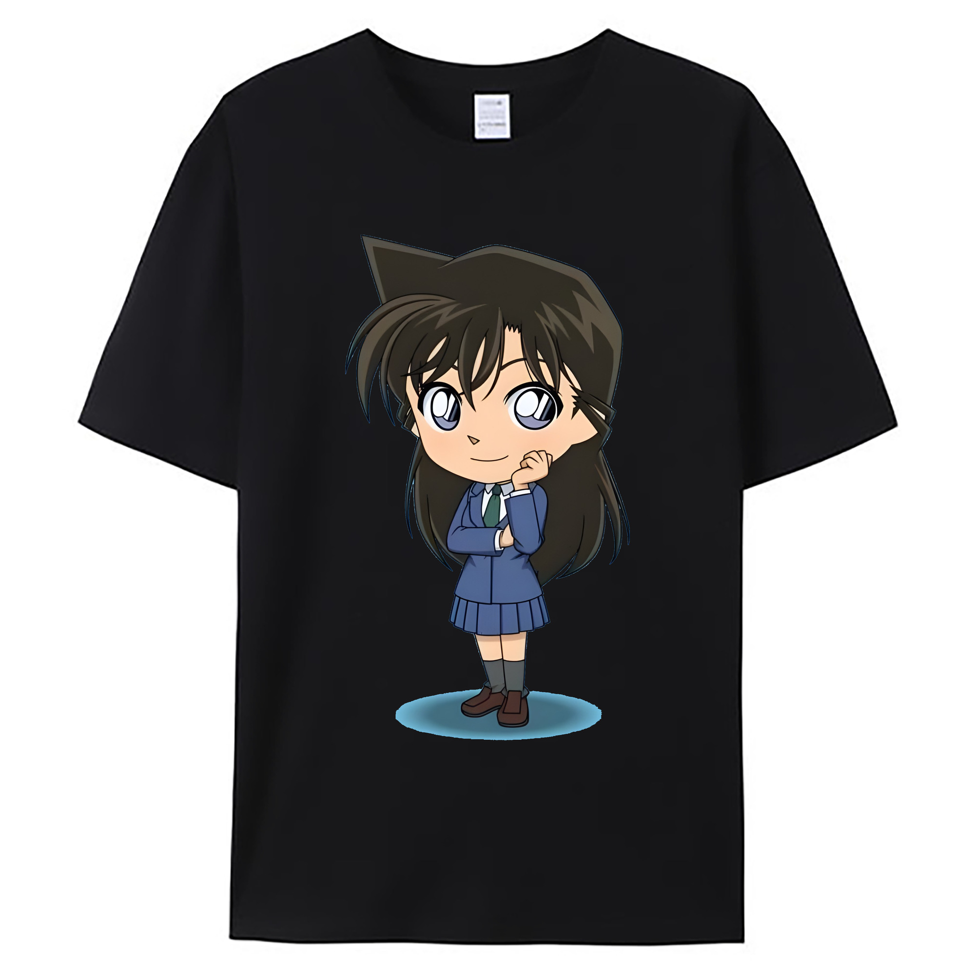 （画像用） 名探偵コナン 毛利 蘭 もうり らん、モーリ ラン Detective Conan Rachel Moore 綿100％ メンズ半袖Tシャツ｜肌触りやわらか＆通気性