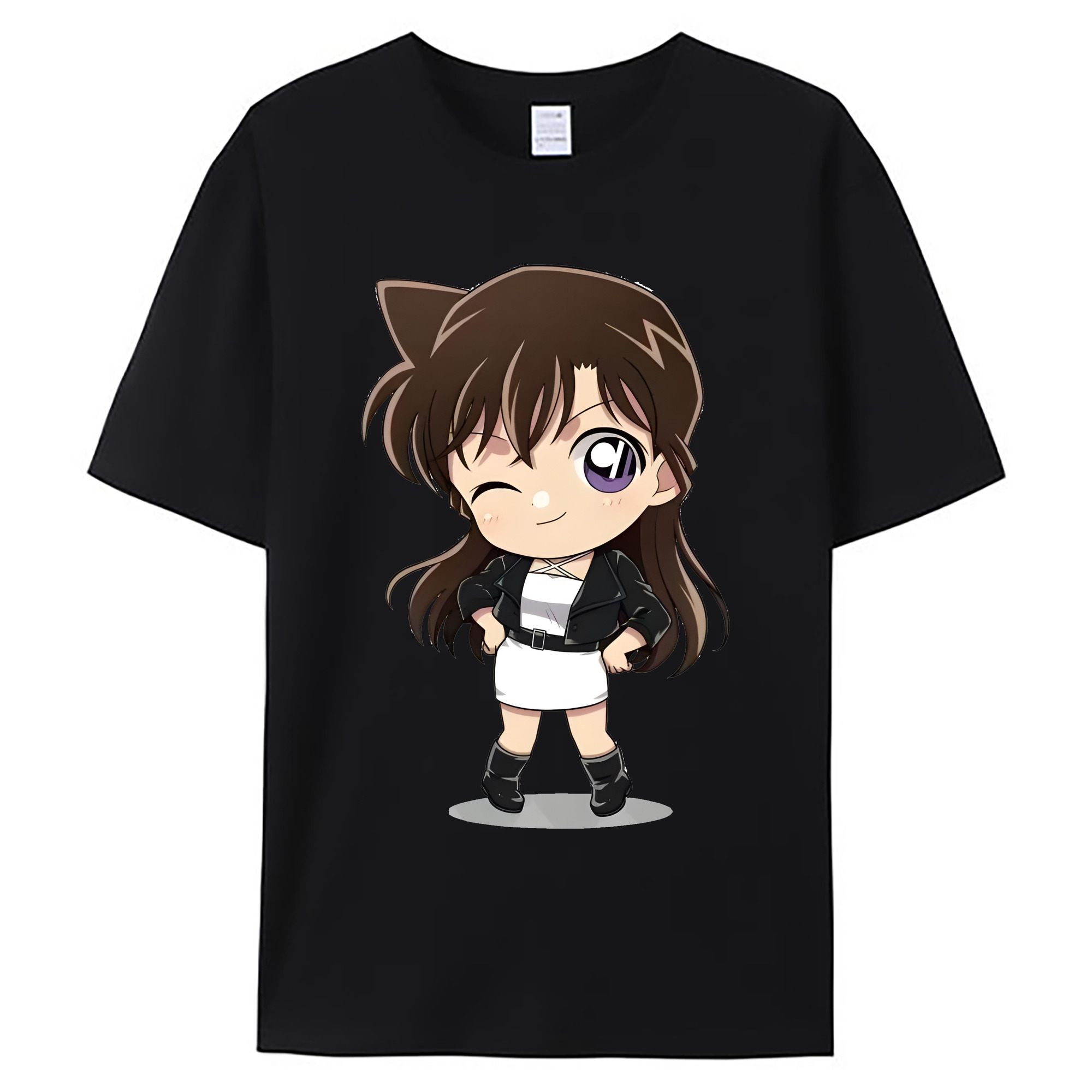 （画像用） 名探偵コナン 毛利 蘭 もうり らん、モーリ ラン Detective Conan Rachel Moore 綿100％ メンズ半袖Tシャツ｜肌触りやわらか＆通気性