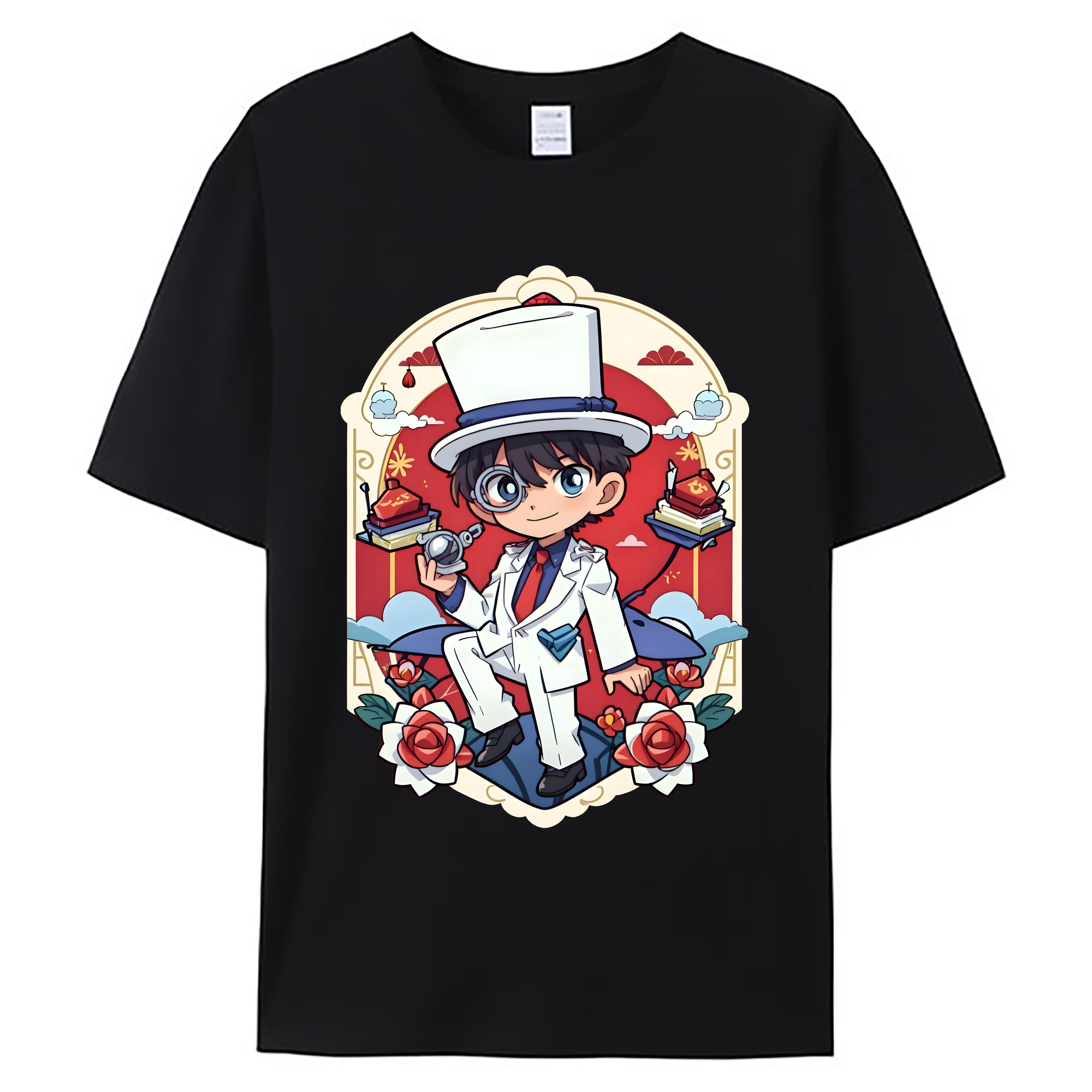 （画像用） 名探偵コナン くろば かいと Detective Conan Kuroba Kaito 綿100％ メンズ半袖Tシャツ｜肌触りやわらか＆通気性