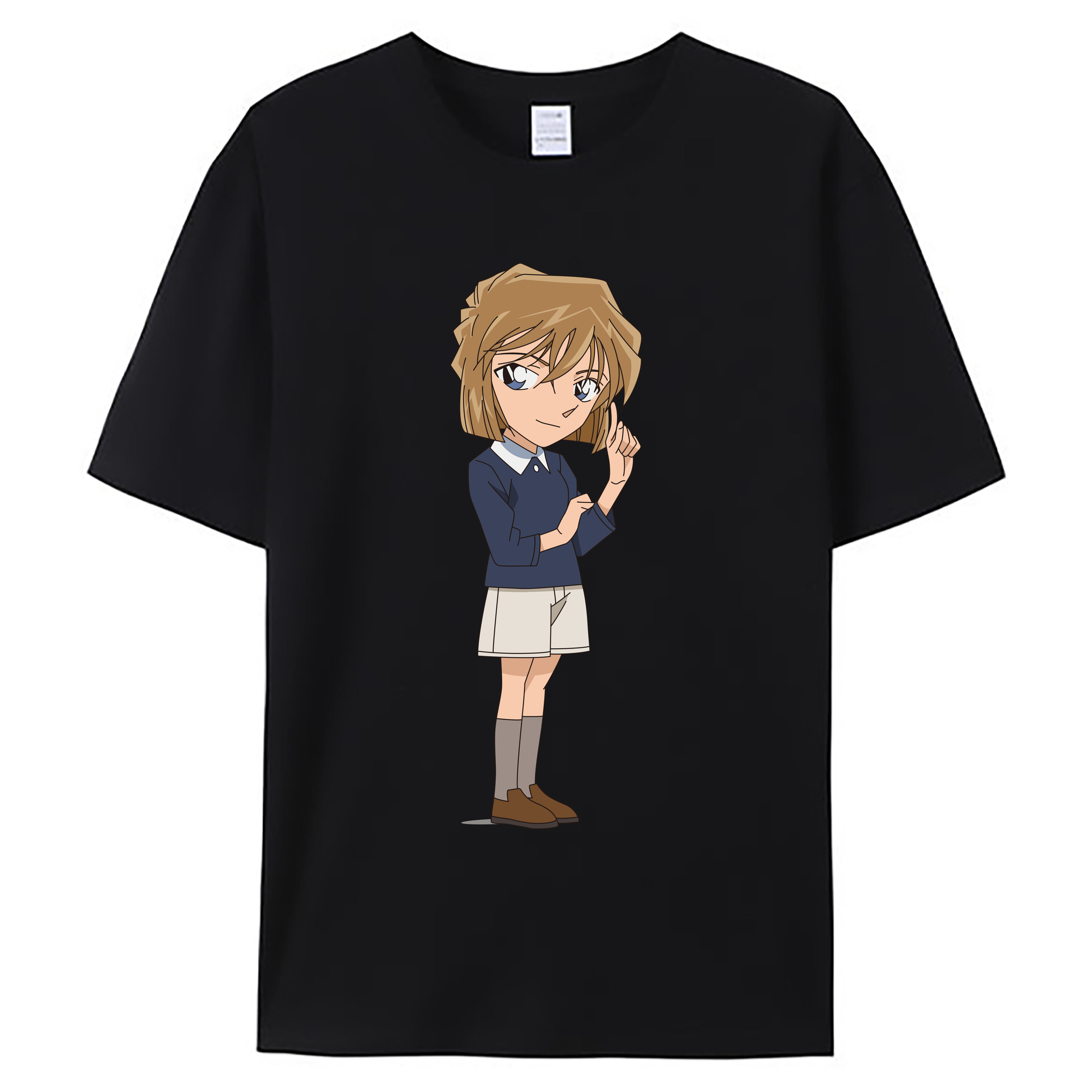 （画像用） 名探偵コナン 灰原 哀 はいばら あい Detective Conan Anita Hailey、Vi Graythorn Haibara Ai 綿100％ メンズ半袖Tシャツ｜肌触りやわらか＆通気性
