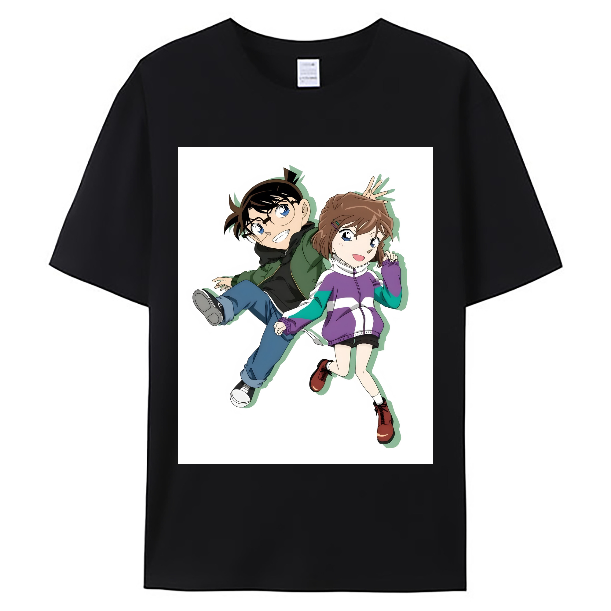 （画像用） 名探偵コナン 灰原 哀 はいばら あい Detective Conan Anita Hailey、Vi Graythorn Haibara Ai 綿100％ メンズ半袖Tシャツ｜肌触りやわらか＆通気性