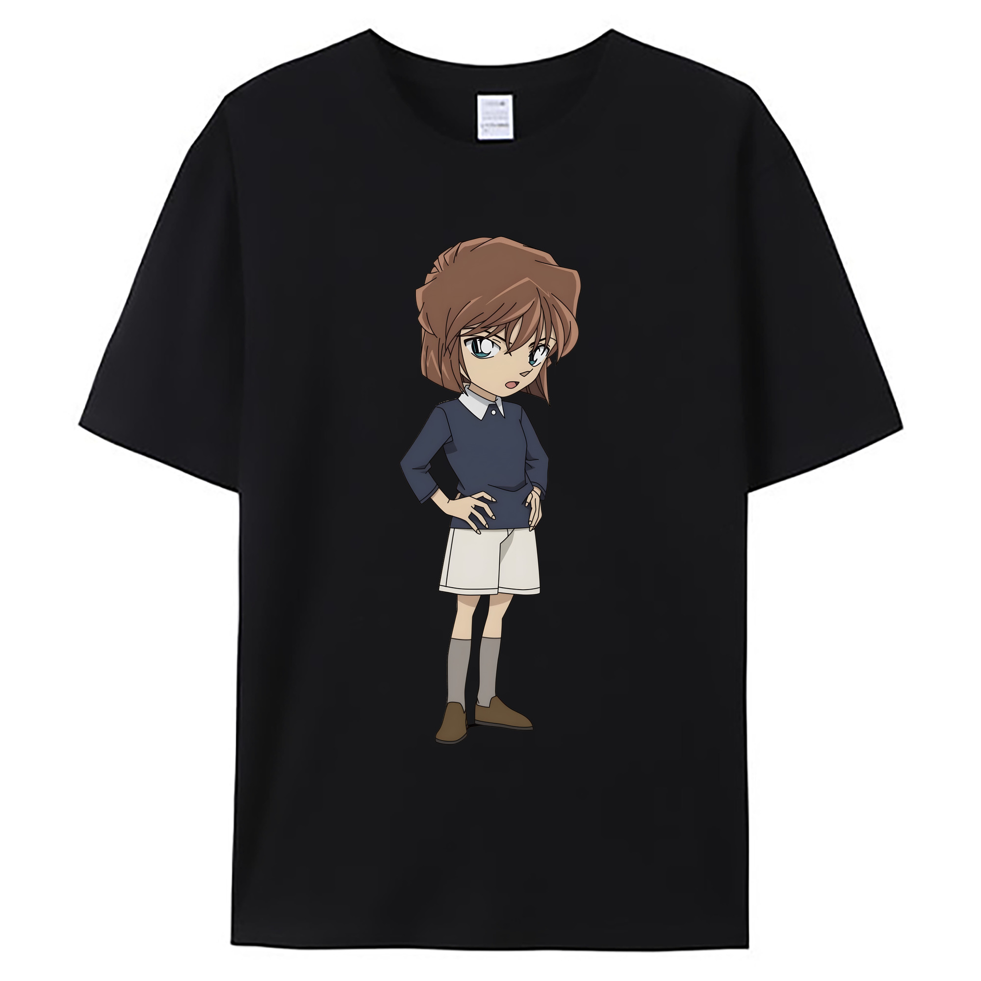 （画像用） 名探偵コナン 灰原 哀 はいばら あい Detective Conan Anita Hailey、Vi Graythorn Haibara Ai 綿100％ メンズ半袖Tシャツ｜肌触りやわらか＆通気性
