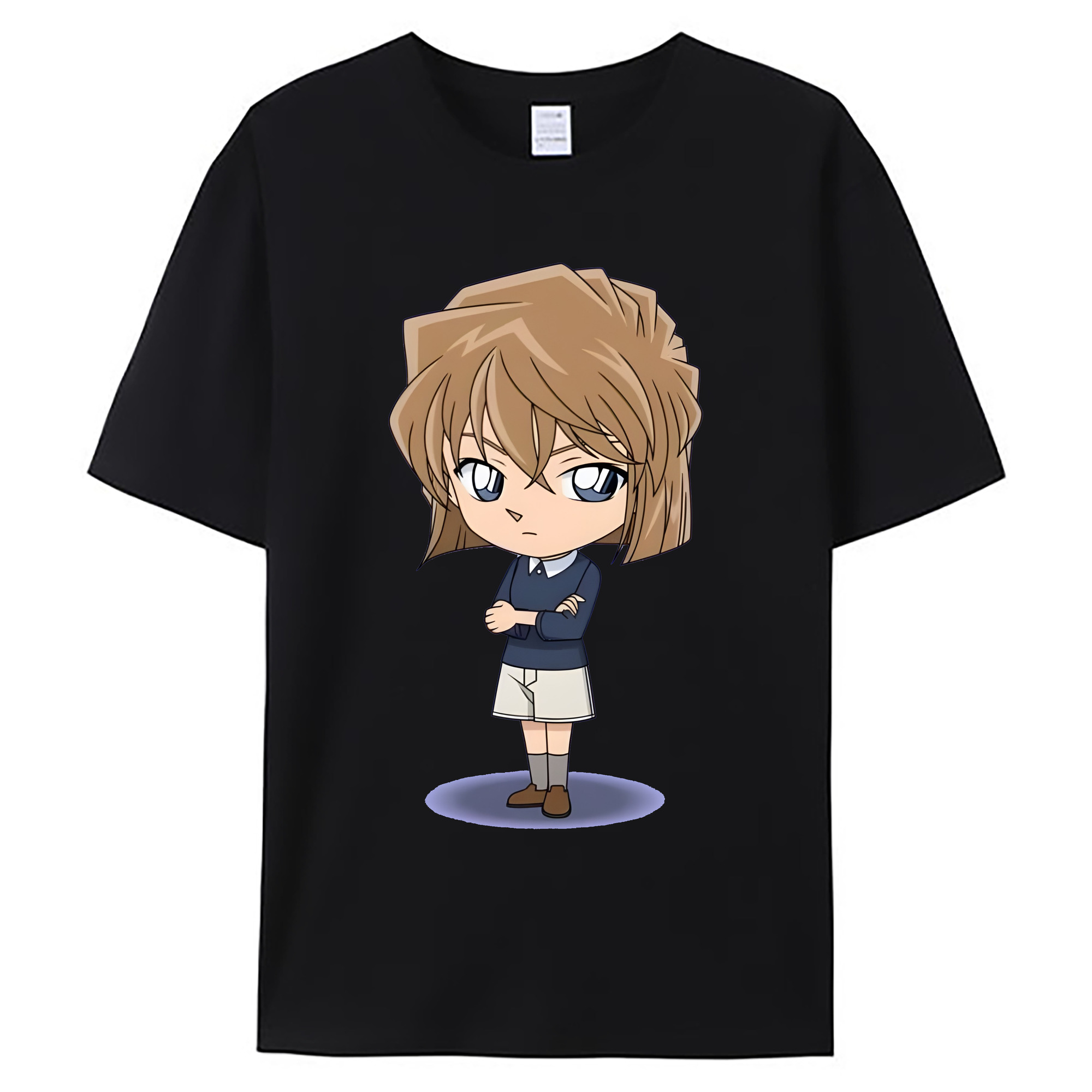 （画像用） 名探偵コナン 灰原 哀 はいばら あい Detective Conan Anita Hailey、Vi Graythorn Haibara Ai 綿100％ メンズ半袖Tシャツ｜肌触りやわらか＆通気性