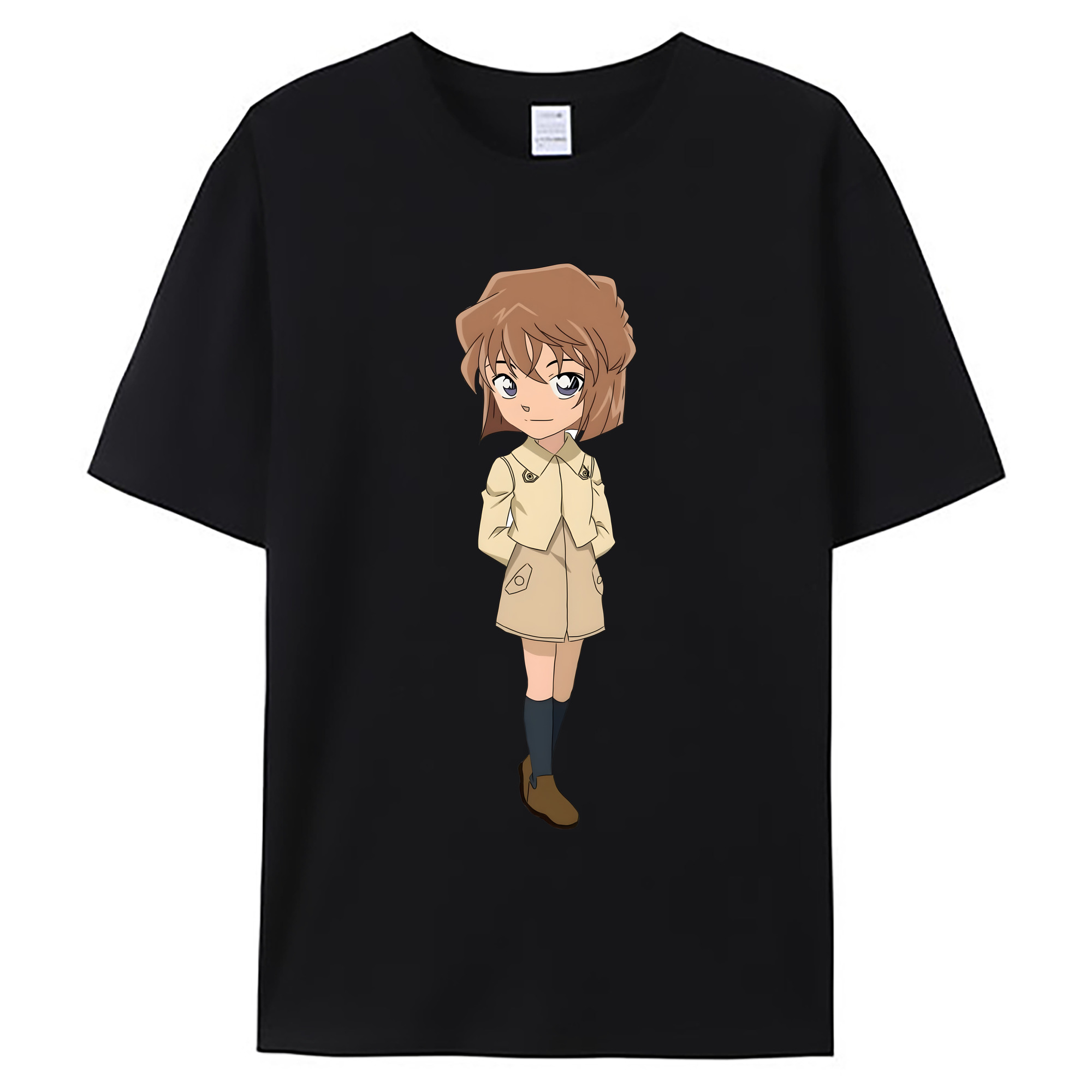 （画像用） 名探偵コナン 灰原 哀 はいばら あい Detective Conan Anita Hailey、Vi Graythorn Haibara Ai 綿100％ メンズ半袖Tシャツ｜肌触りやわらか＆通気性
