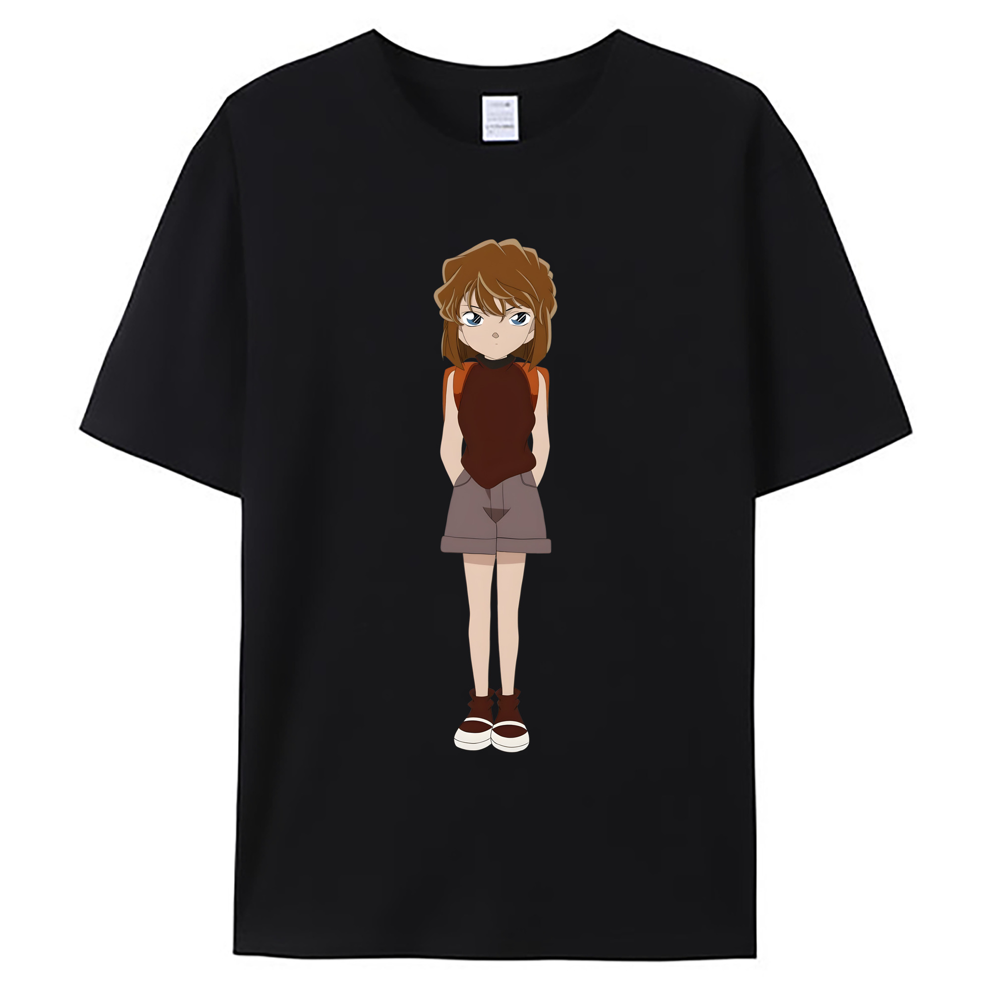 （画像用） 名探偵コナン 灰原 哀 はいばら あい Detective Conan Anita Hailey、Vi Graythorn Haibara Ai 綿100％ メンズ半袖Tシャツ｜肌触りやわらか＆通気性