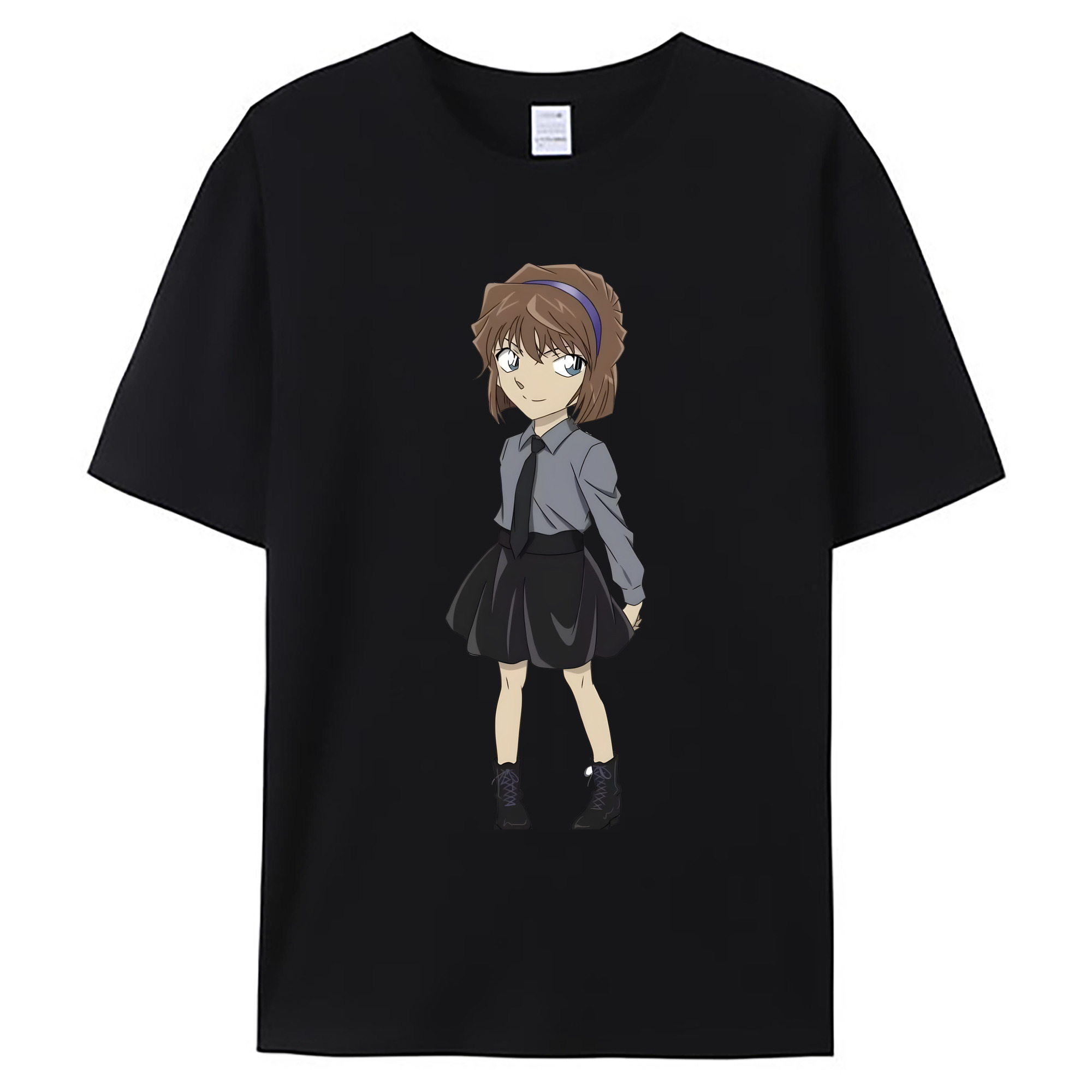 （画像用） 名探偵コナン 灰原 哀 はいばら あい Detective Conan Anita Hailey、Vi Graythorn Haibara Ai 綿100％ メンズ半袖Tシャツ｜肌触りやわらか＆通気性