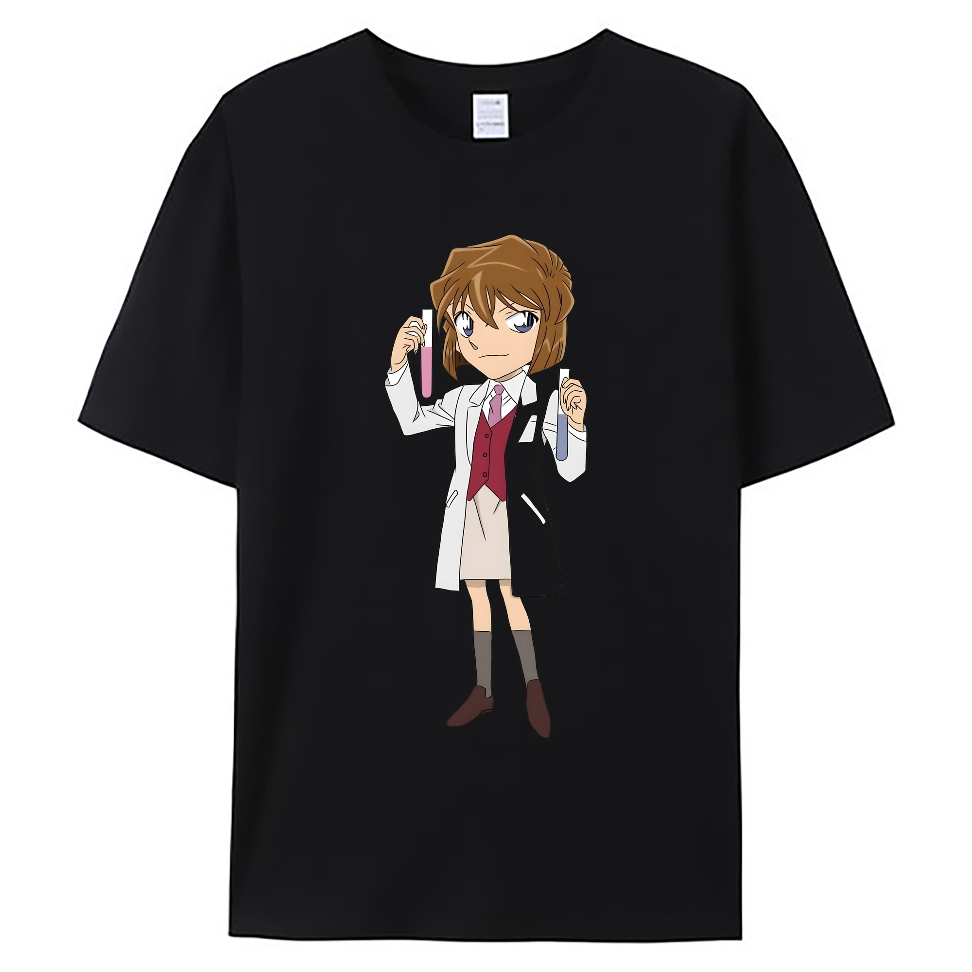 （画像用） 名探偵コナン 灰原 哀 はいばら あい Detective Conan Anita Hailey、Vi Graythorn Haibara Ai 綿100％ メンズ半袖Tシャツ｜肌触りやわらか＆通気性