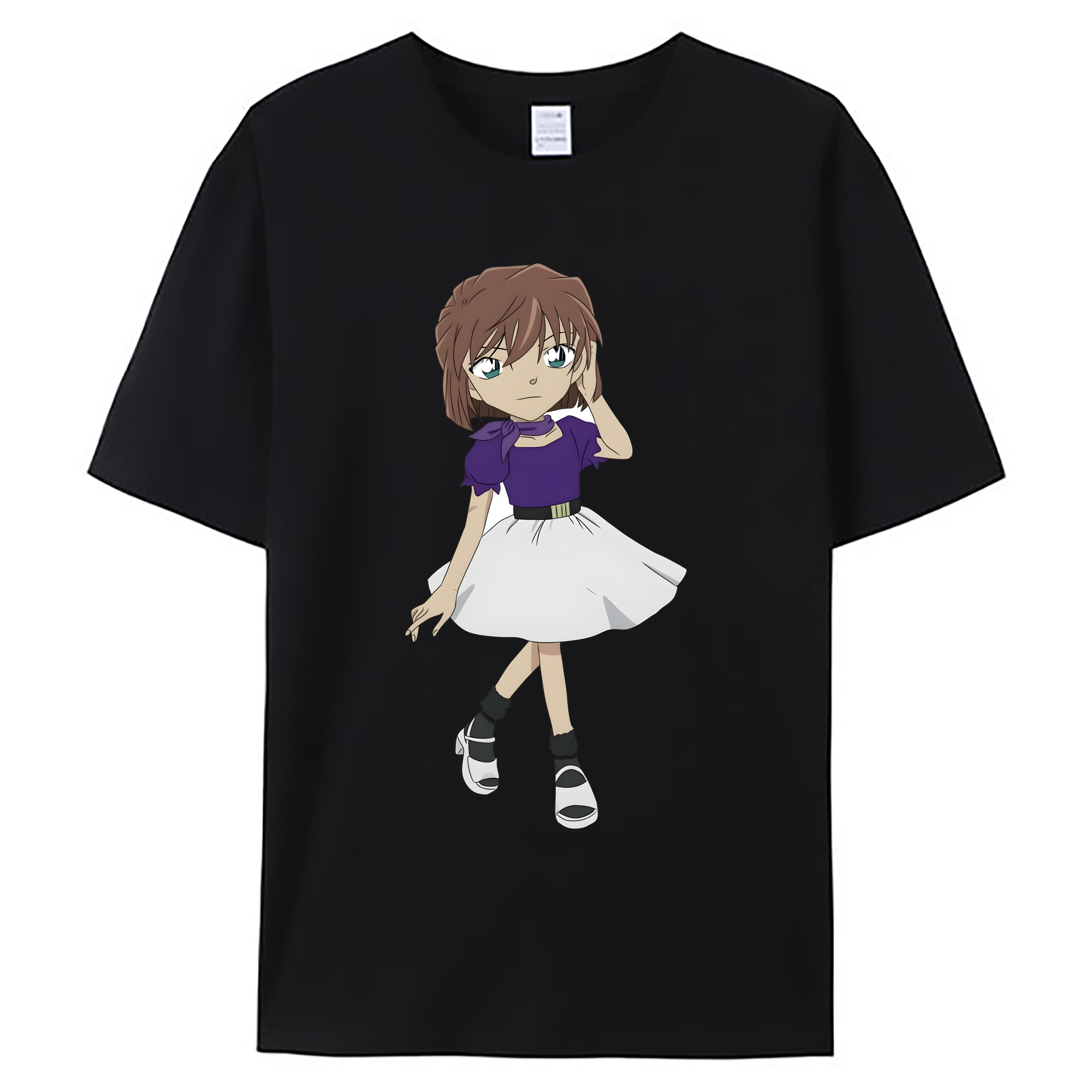 （画像用） 名探偵コナン 灰原 哀 はいばら あい Detective Conan Anita Hailey、Vi Graythorn Haibara Ai 綿100％ メンズ半袖Tシャツ｜肌触りやわらか＆通気性