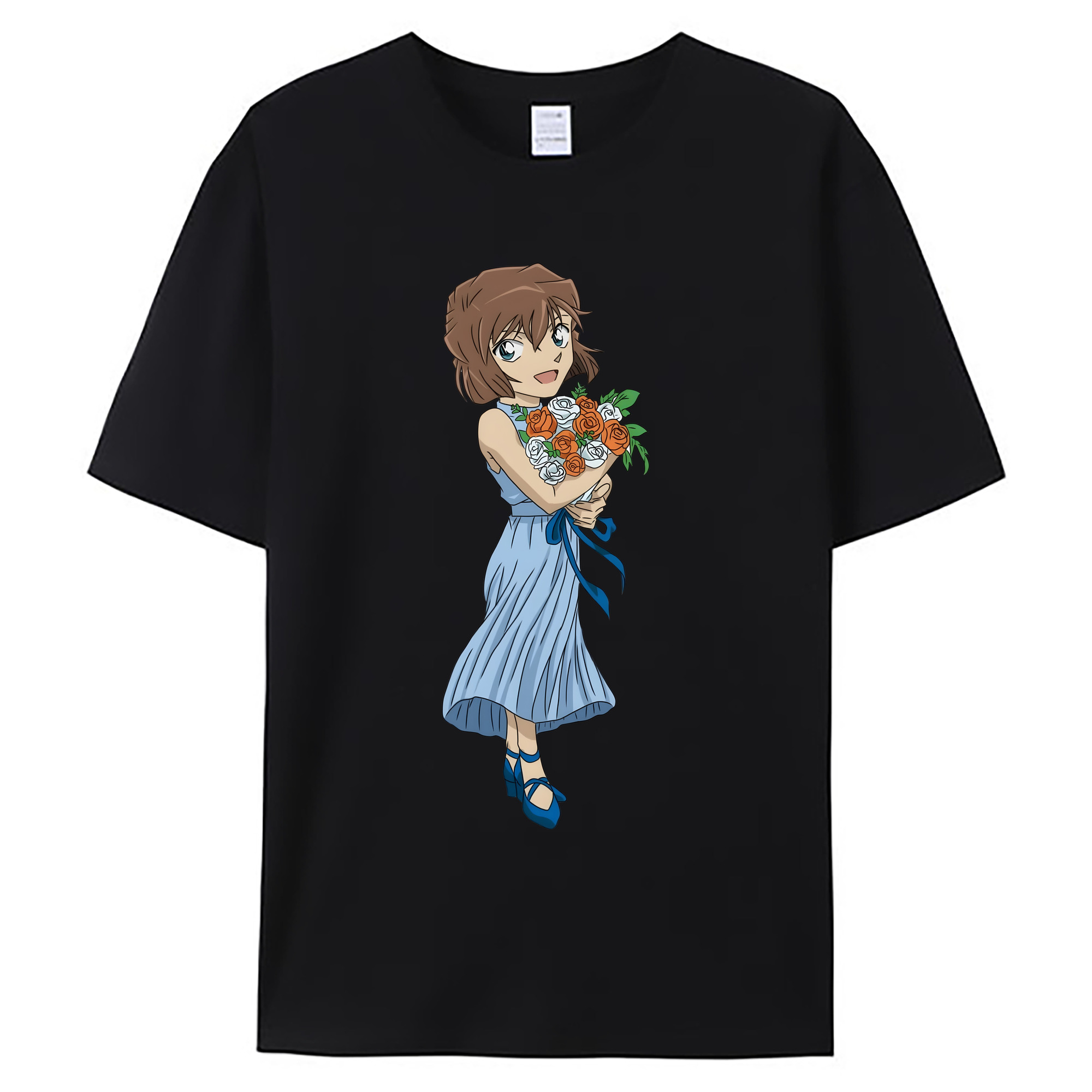 （画像用） 名探偵コナン 灰原 哀 はいばら あい Detective Conan Anita Hailey、Vi Graythorn Haibara Ai 綿100％ メンズ半袖Tシャツ｜肌触りやわらか＆通気性