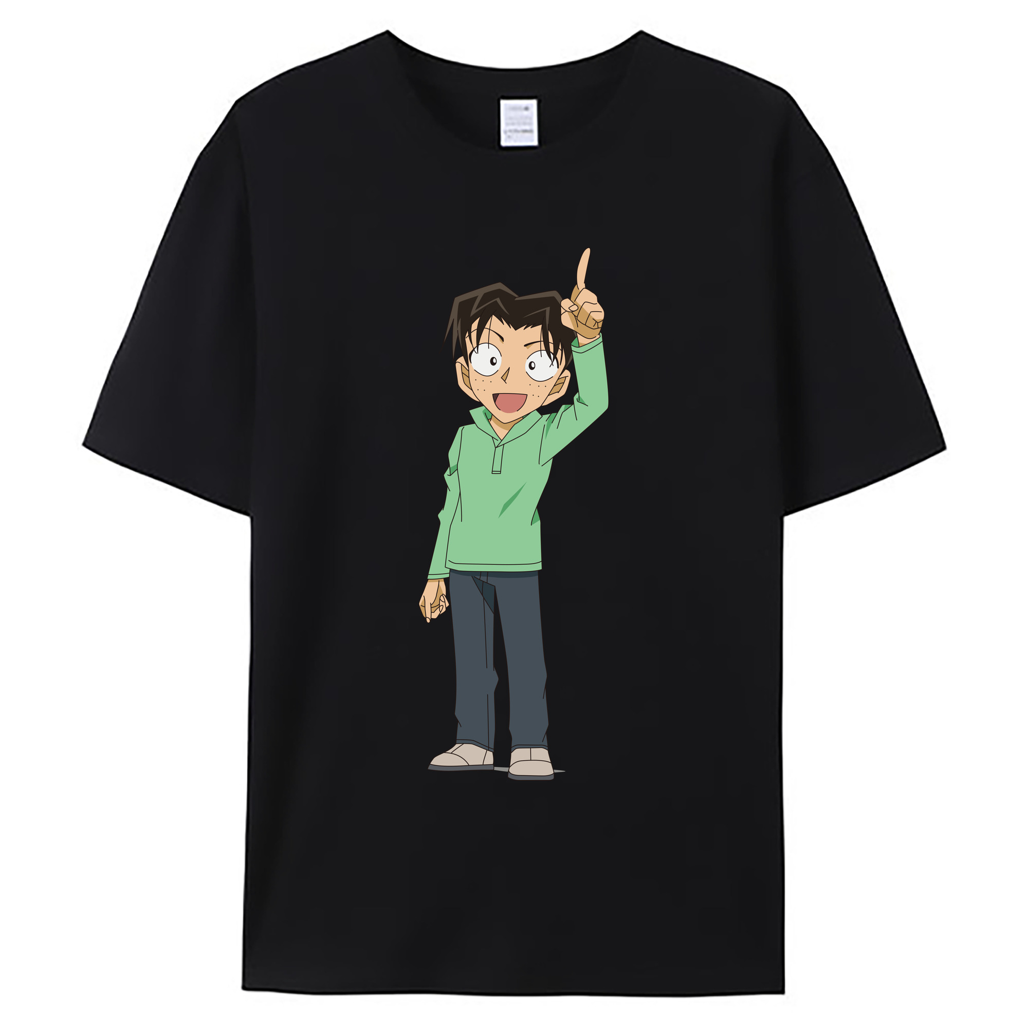 （画像用） 名探偵コナン 円谷 光彦 つぶらや みつひこ Detective Conan Mitch Tennyson 綿100％ メンズ半袖Tシャツ｜肌触りやわらか＆通気性