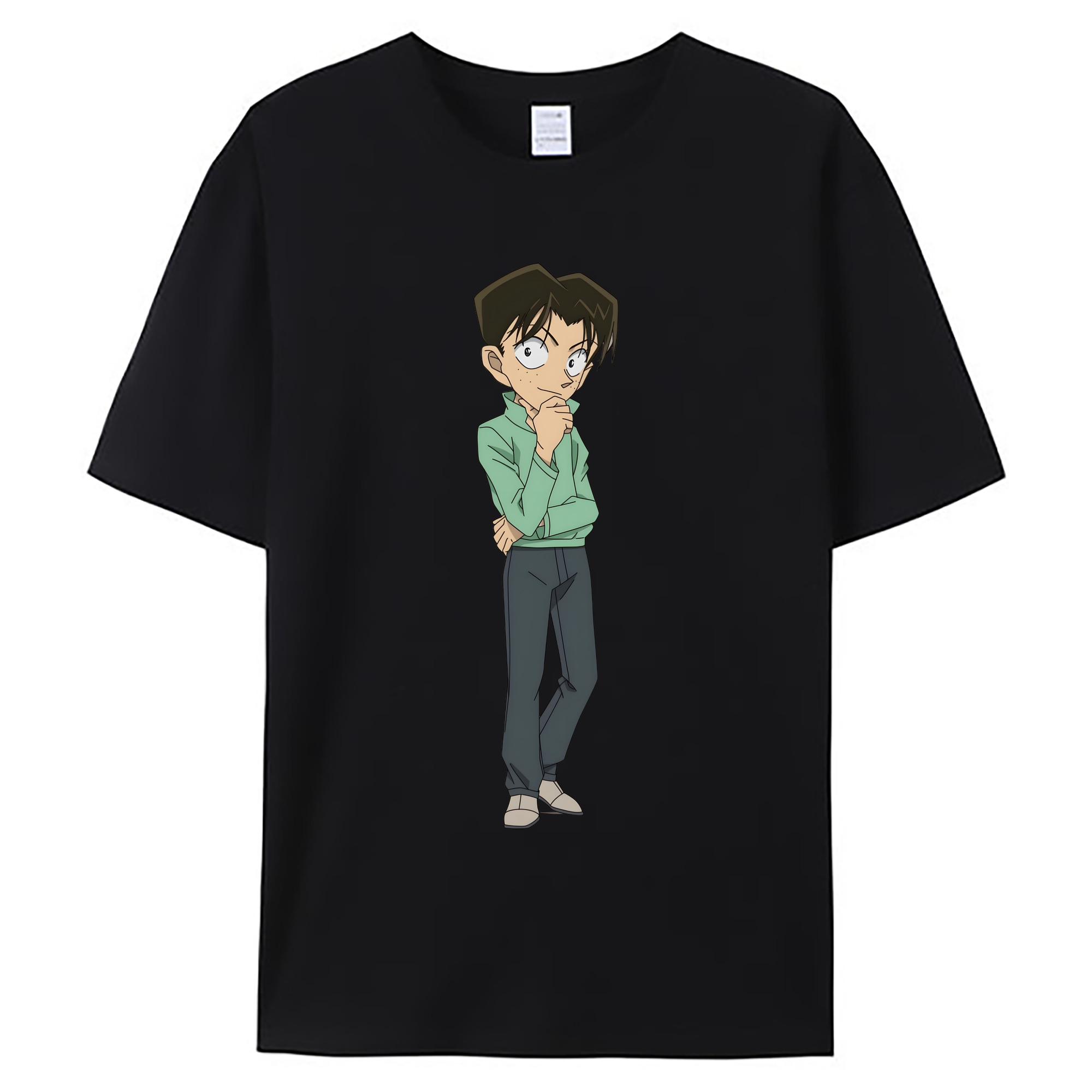 （画像用） 名探偵コナン 円谷 光彦 つぶらや みつひこ Detective Conan Mitch Tennyson 綿100％ メンズ半袖Tシャツ｜肌触りやわらか＆通気性
