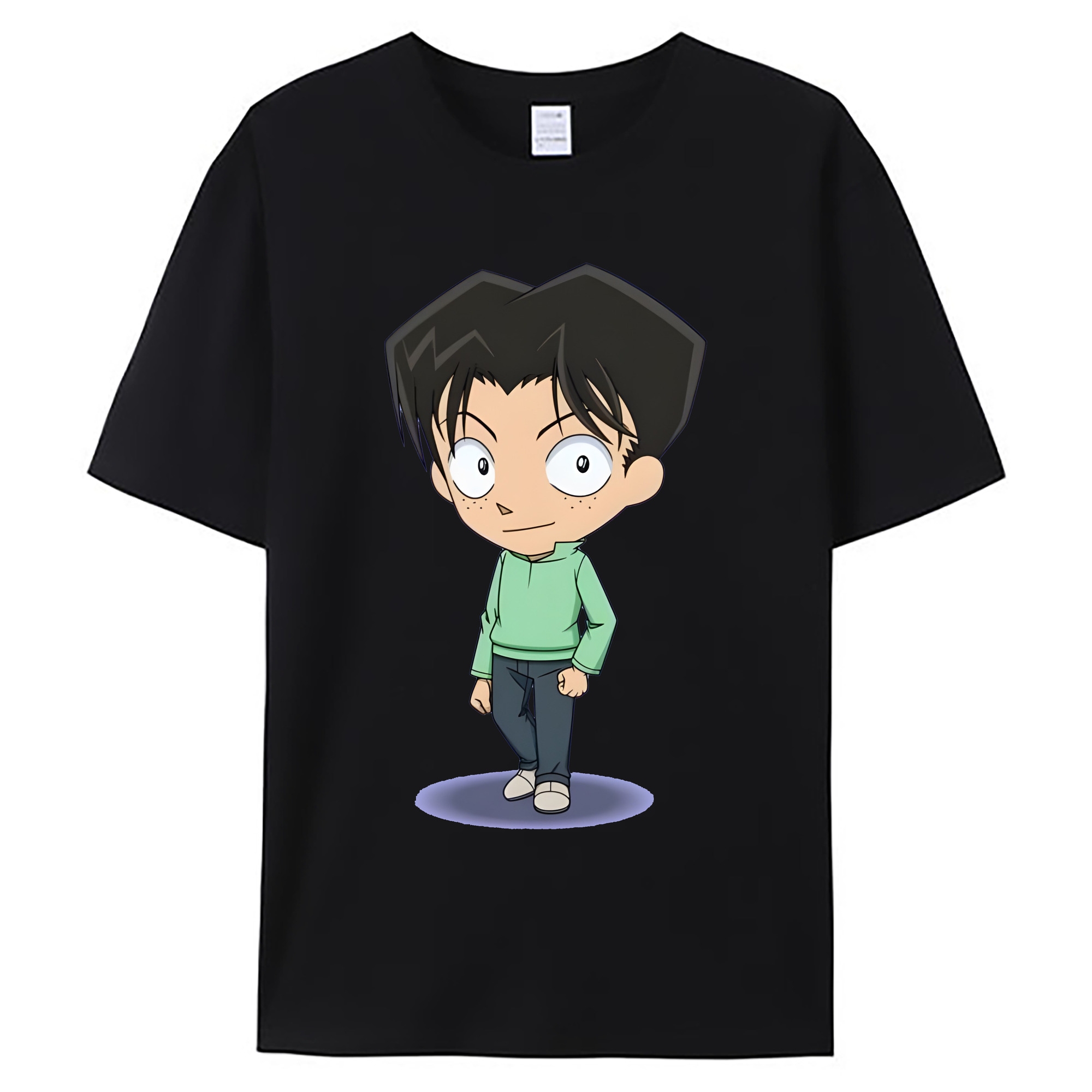 （画像用） 名探偵コナン 円谷 光彦 つぶらや みつひこ Detective Conan Mitch Tennyson 綿100％ メンズ半袖Tシャツ｜肌触りやわらか＆通気性