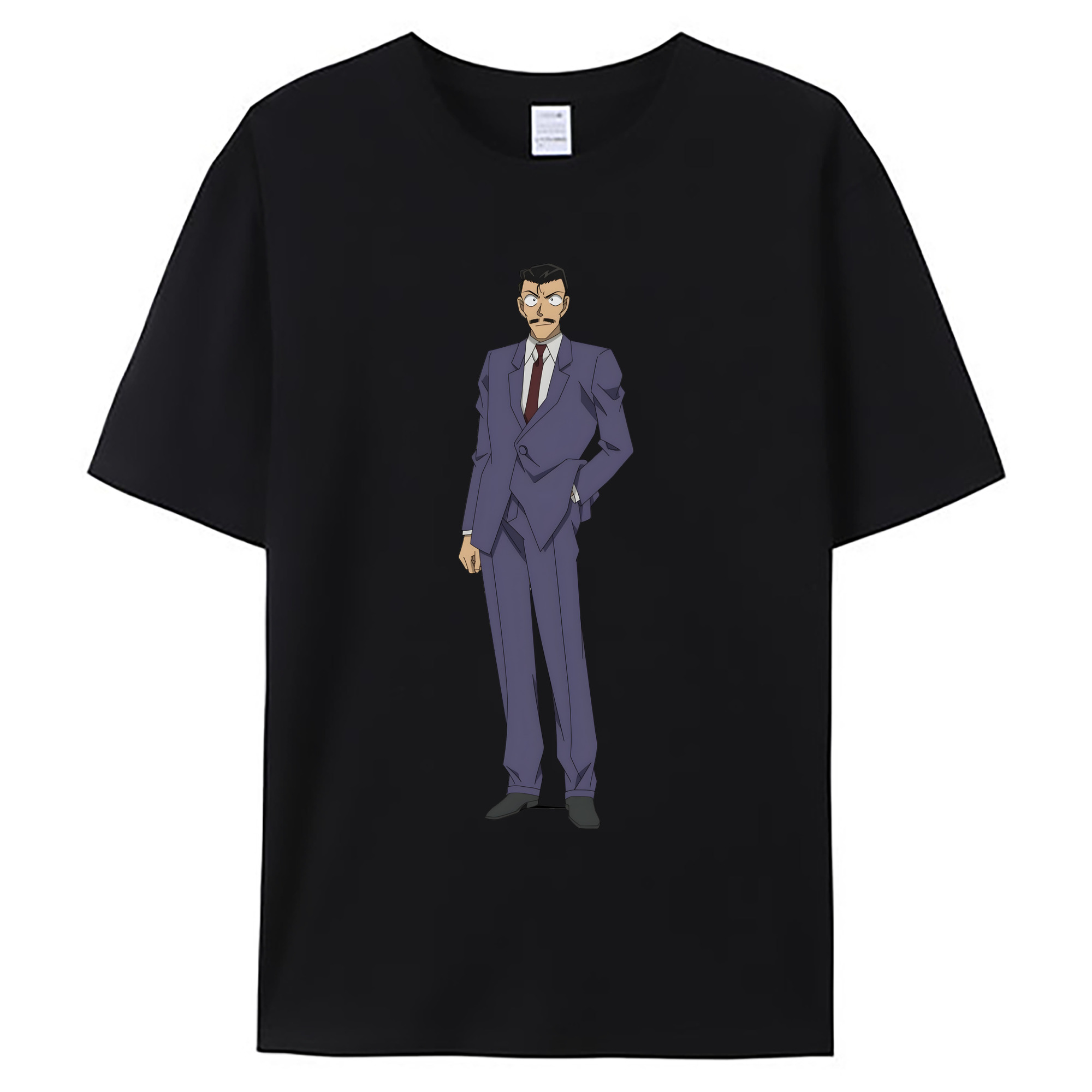 （画像用） 名探偵コナン 毛利 小五郎 もうり こごろう Detective Conan 綿100％ メンズ半袖Tシャツ｜肌触りやわらか＆通気性