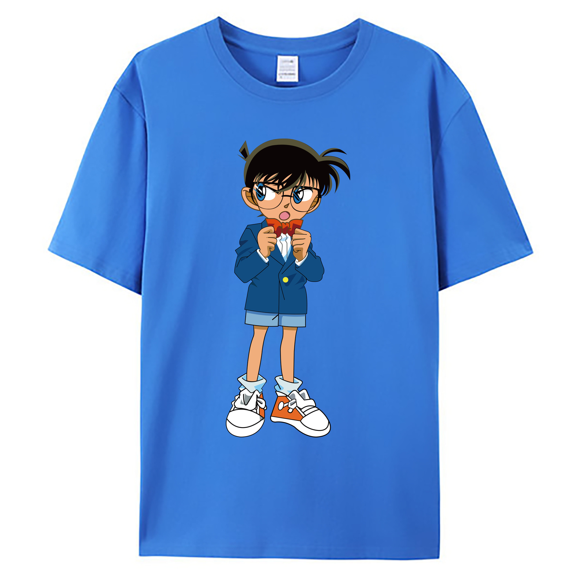 （画像用） 名探偵コナン 江戸川 コナン Detective Conan Conan Edogawa 綿100％ メンズ半袖Tシャツ｜肌触りやわらか＆通気性