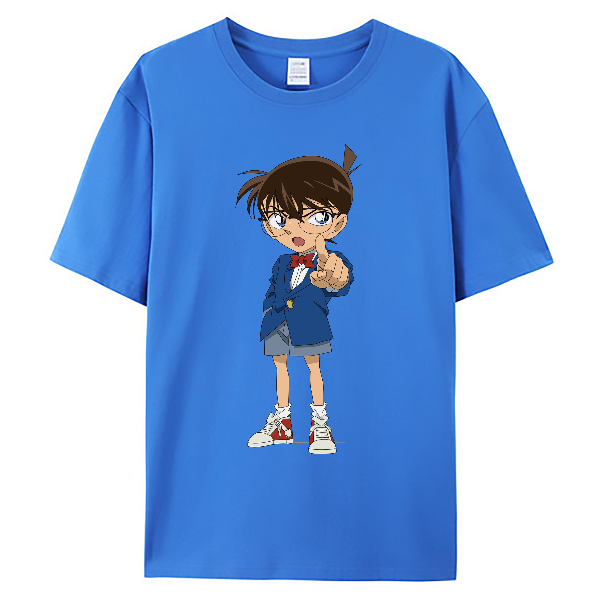 （画像用） 名探偵コナン 江戸川 コナン Detective Conan Conan Edogawa 綿100％ メンズ半袖Tシャツ｜肌触りやわらか＆通気性