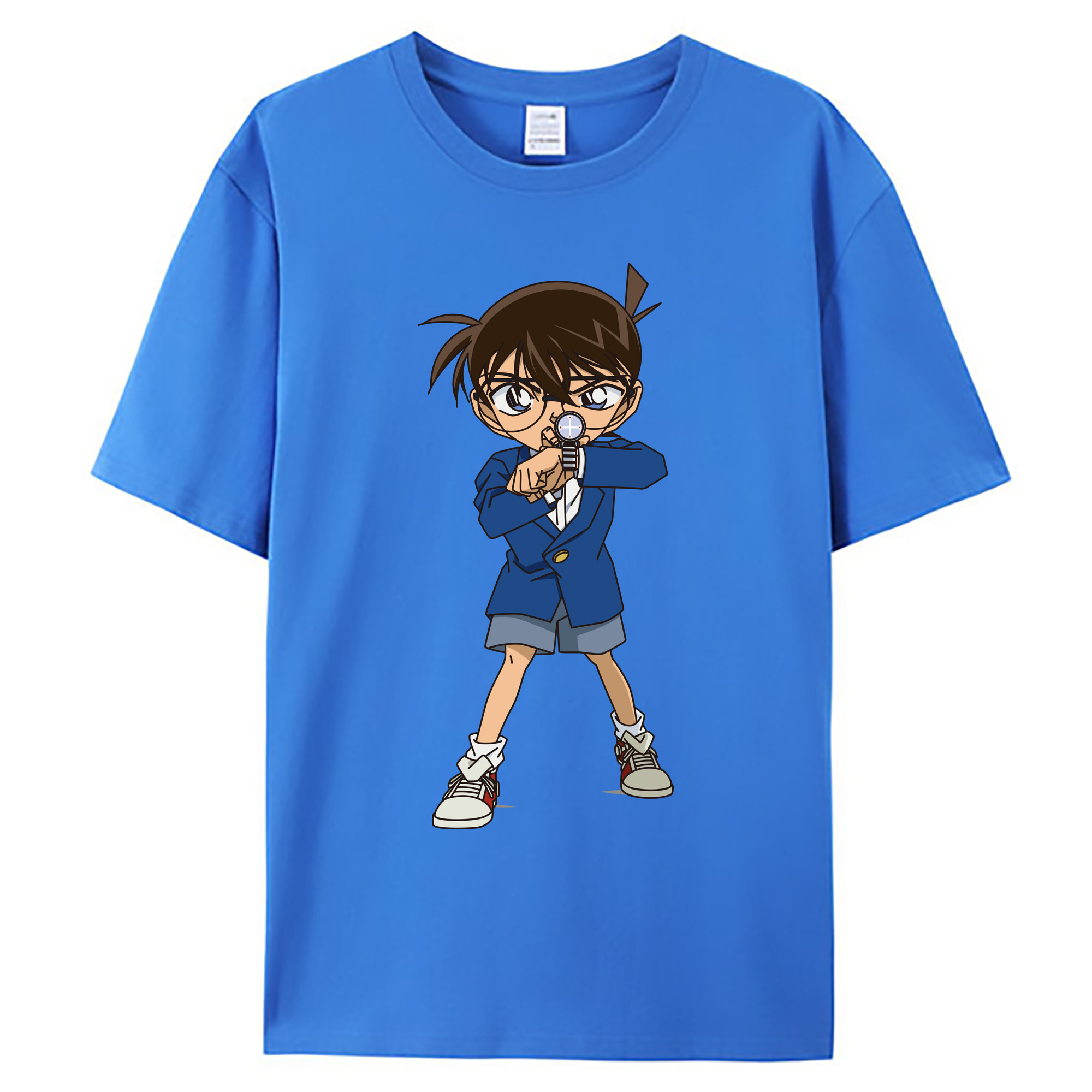 （画像用） 名探偵コナン 江戸川 コナン Detective Conan Conan Edogawa 綿100％ メンズ半袖Tシャツ｜肌触りやわらか＆通気性