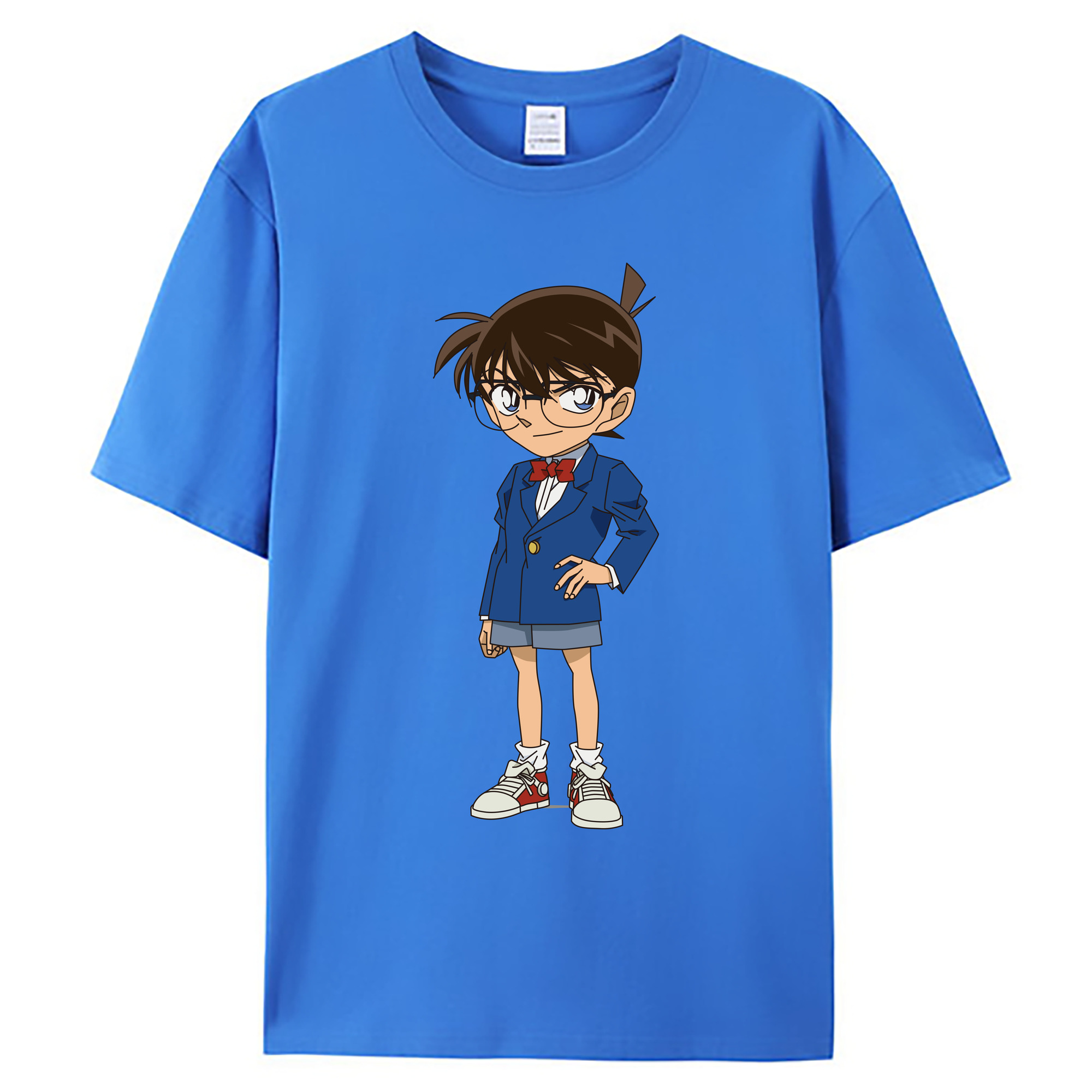 （画像用） 名探偵コナン 江戸川 コナン Detective Conan Conan Edogawa 綿100％ メンズ半袖Tシャツ｜肌触りやわらか＆通気性