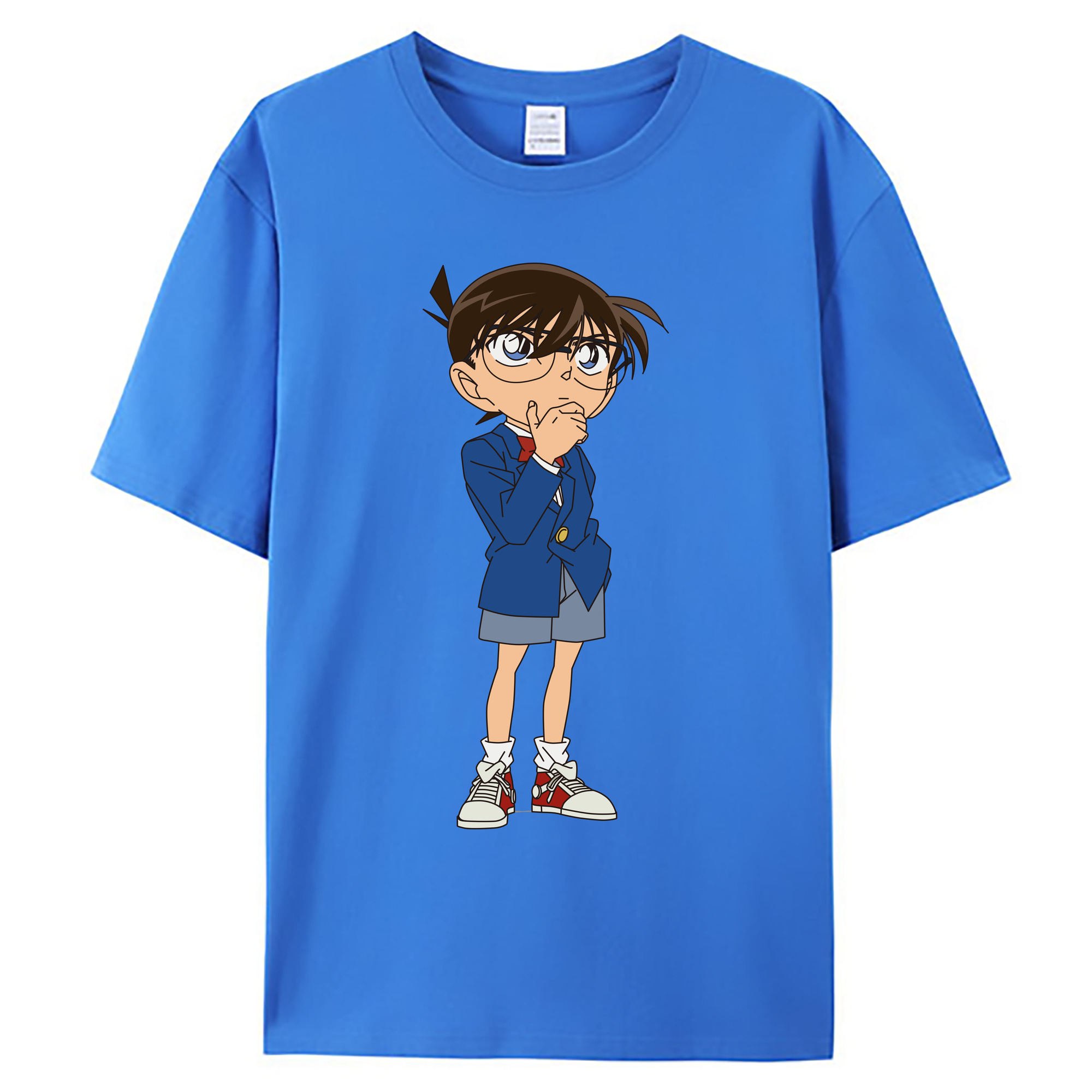 （画像用） 名探偵コナン 江戸川 コナン Detective Conan Conan Edogawa 綿100％ メンズ半袖Tシャツ｜肌触りやわらか＆通気性