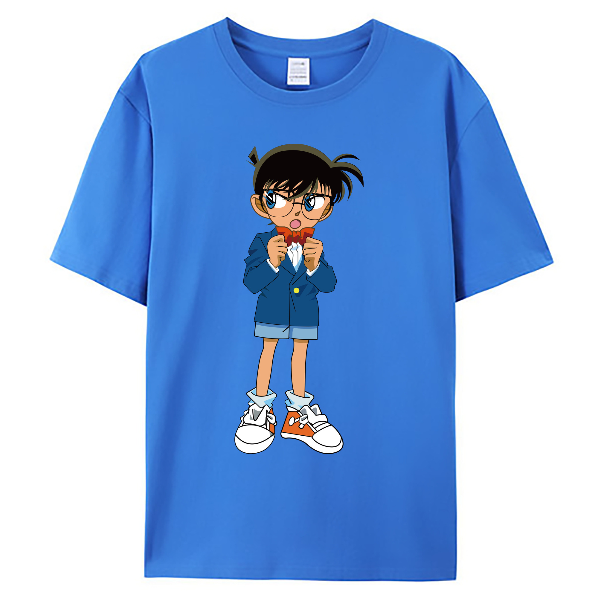 （画像用） 名探偵コナン 江戸川 コナン Detective Conan Conan Edogawa 綿100％ メンズ半袖Tシャツ｜肌触りやわらか＆通気性