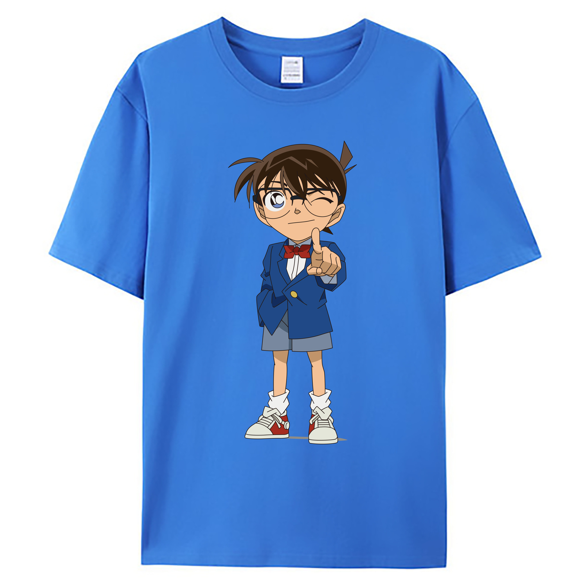 （画像用） 名探偵コナン 江戸川 コナン Detective Conan Conan Edogawa 綿100％ メンズ半袖Tシャツ｜肌触りやわらか＆通気性