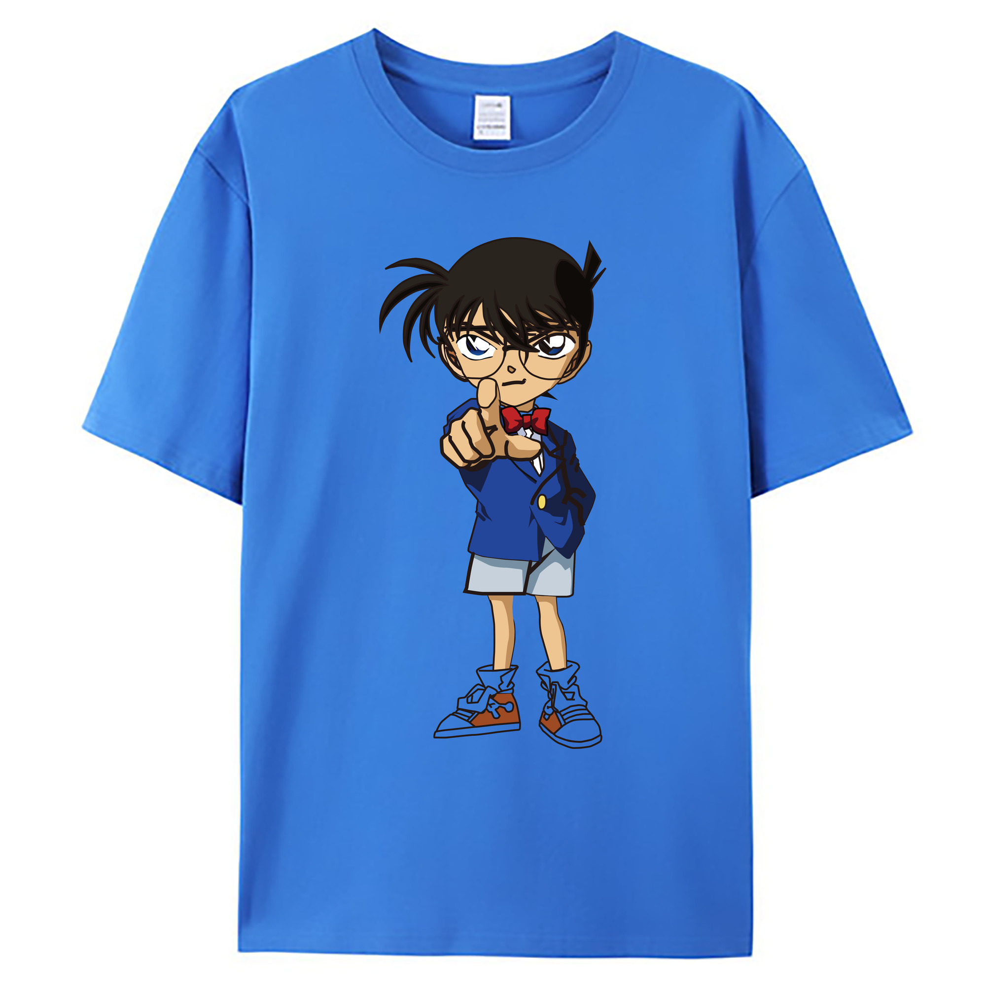 （画像用） 名探偵コナン 江戸川 コナン Detective Conan Conan Edogawa 綿100％ メンズ半袖Tシャツ｜肌触りやわらか＆通気性