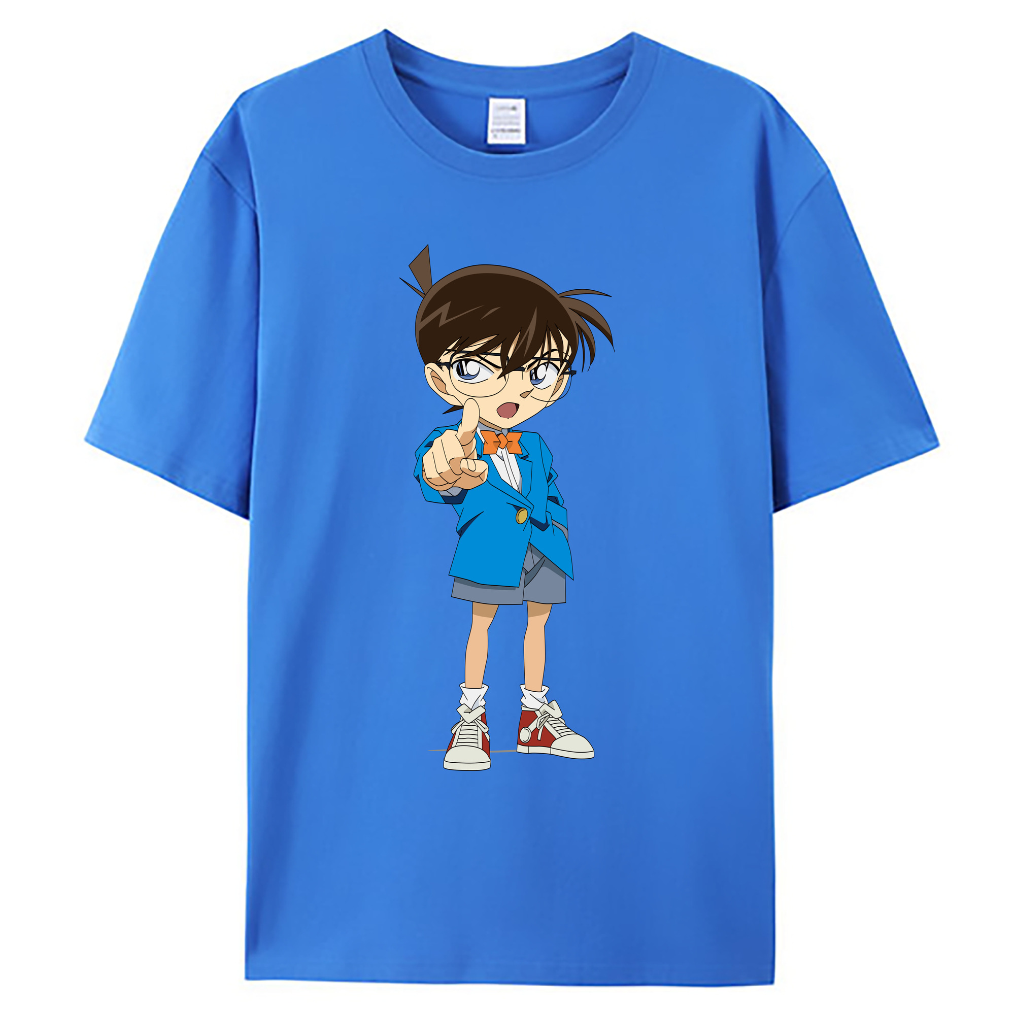 （画像用） 名探偵コナン 江戸川 コナン Detective Conan Conan Edogawa 綿100％ メンズ半袖Tシャツ｜肌触りやわらか＆通気性