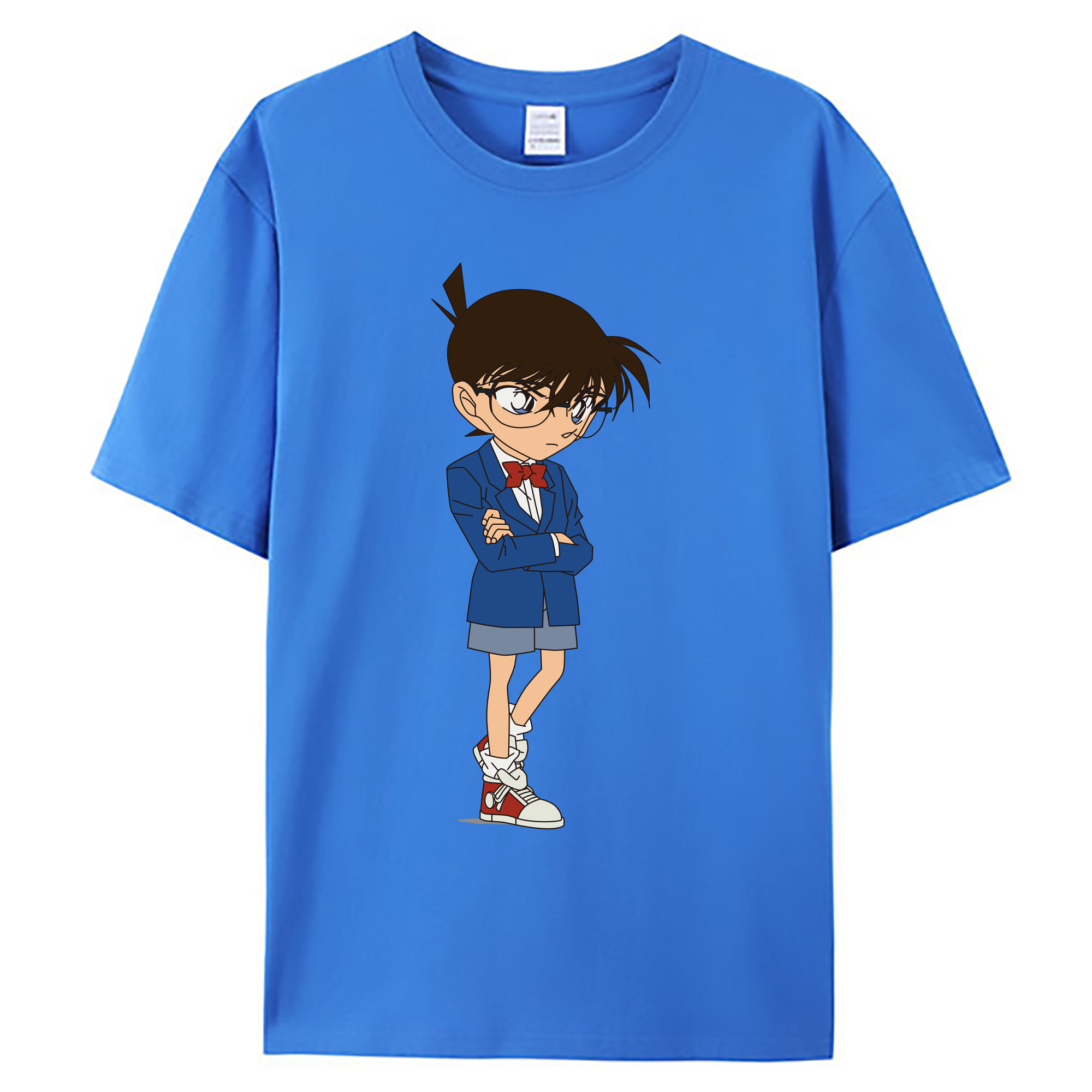 （画像用） 名探偵コナン 江戸川 コナン Detective Conan Conan Edogawa 綿100％ メンズ半袖Tシャツ｜肌触りやわらか＆通気性