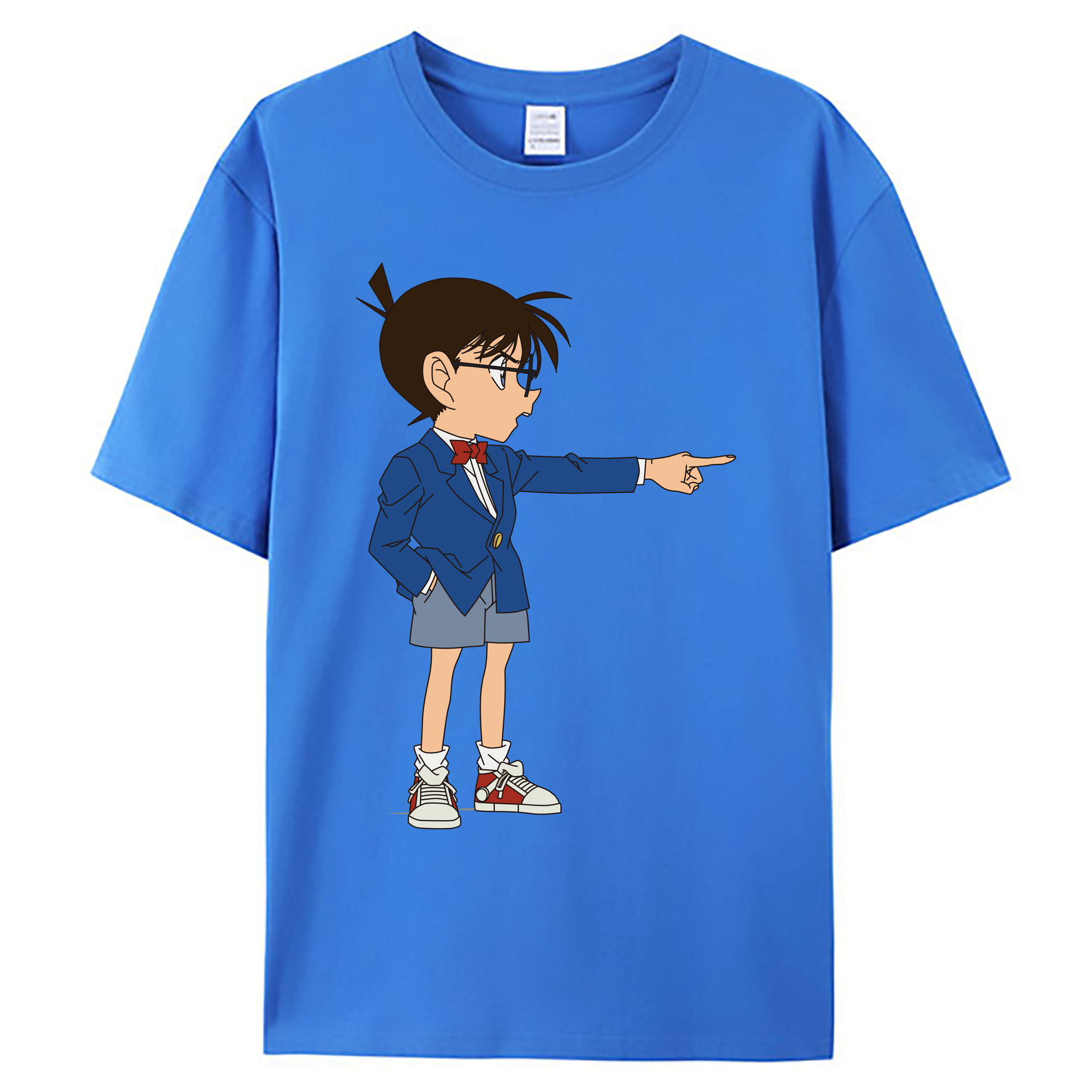 （画像用） 名探偵コナン 江戸川 コナン Detective Conan Conan Edogawa 綿100％ メンズ半袖Tシャツ｜肌触りやわらか＆通気性