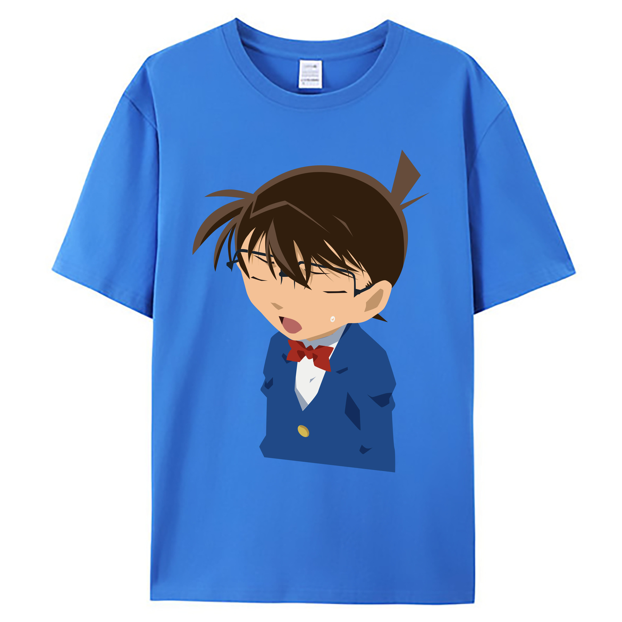 （画像用） 名探偵コナン 江戸川 コナン Detective Conan Conan Edogawa 綿100％ メンズ半袖Tシャツ｜肌触りやわらか＆通気性