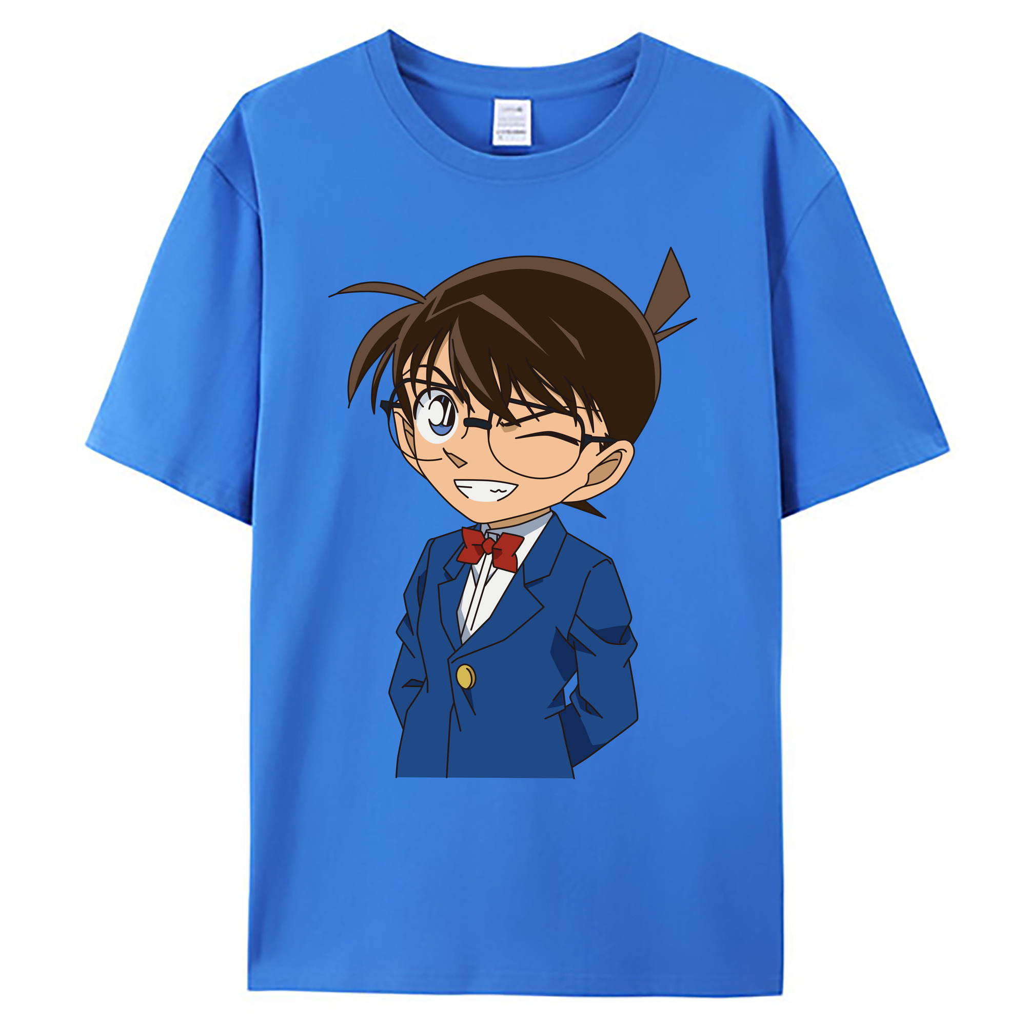 （画像用） 名探偵コナン 江戸川 コナン Detective Conan Conan Edogawa 綿100％ メンズ半袖Tシャツ｜肌触りやわらか＆通気性