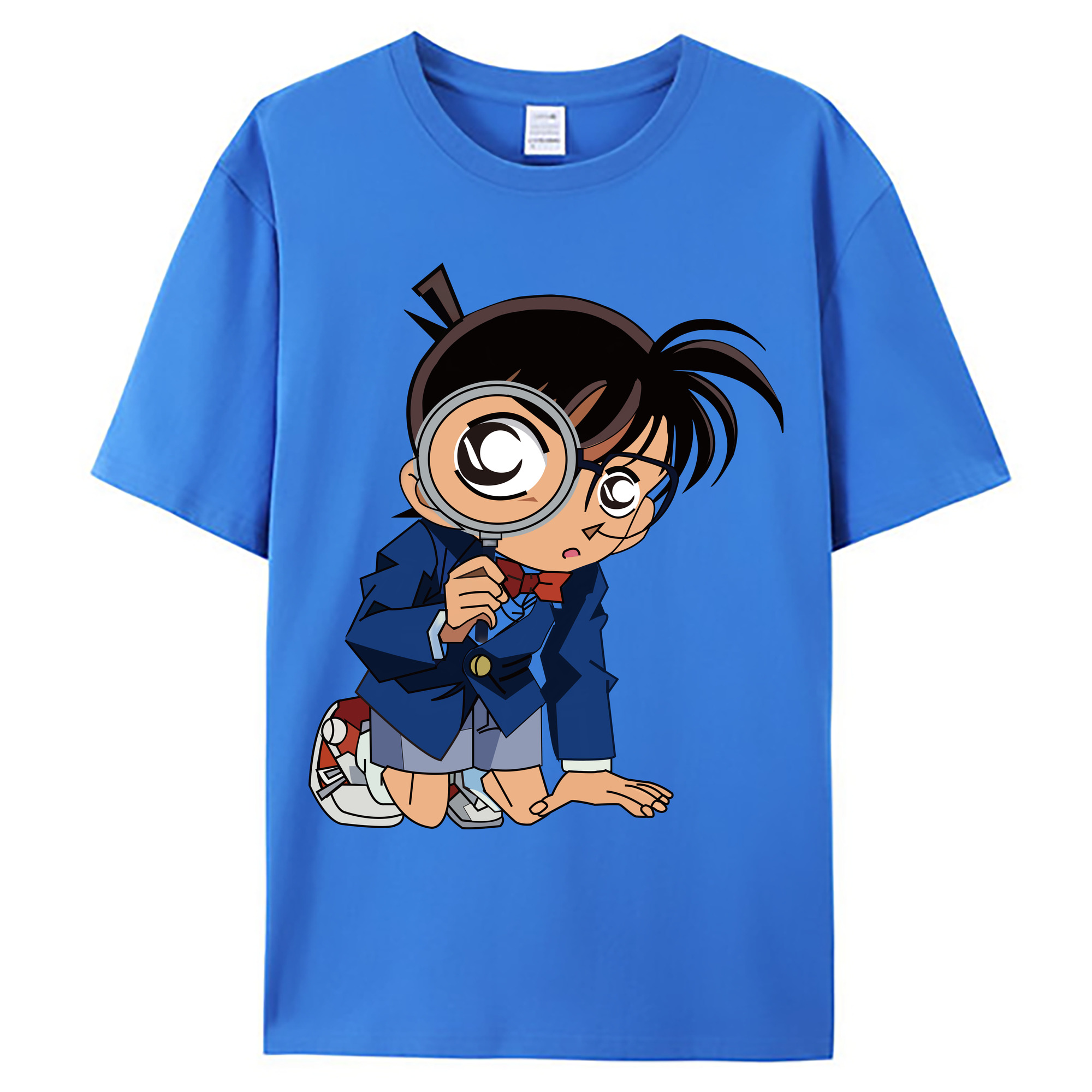（画像用） 名探偵コナン 江戸川 コナン Detective Conan Conan Edogawa 綿100％ メンズ半袖Tシャツ｜肌触りやわらか＆通気性
