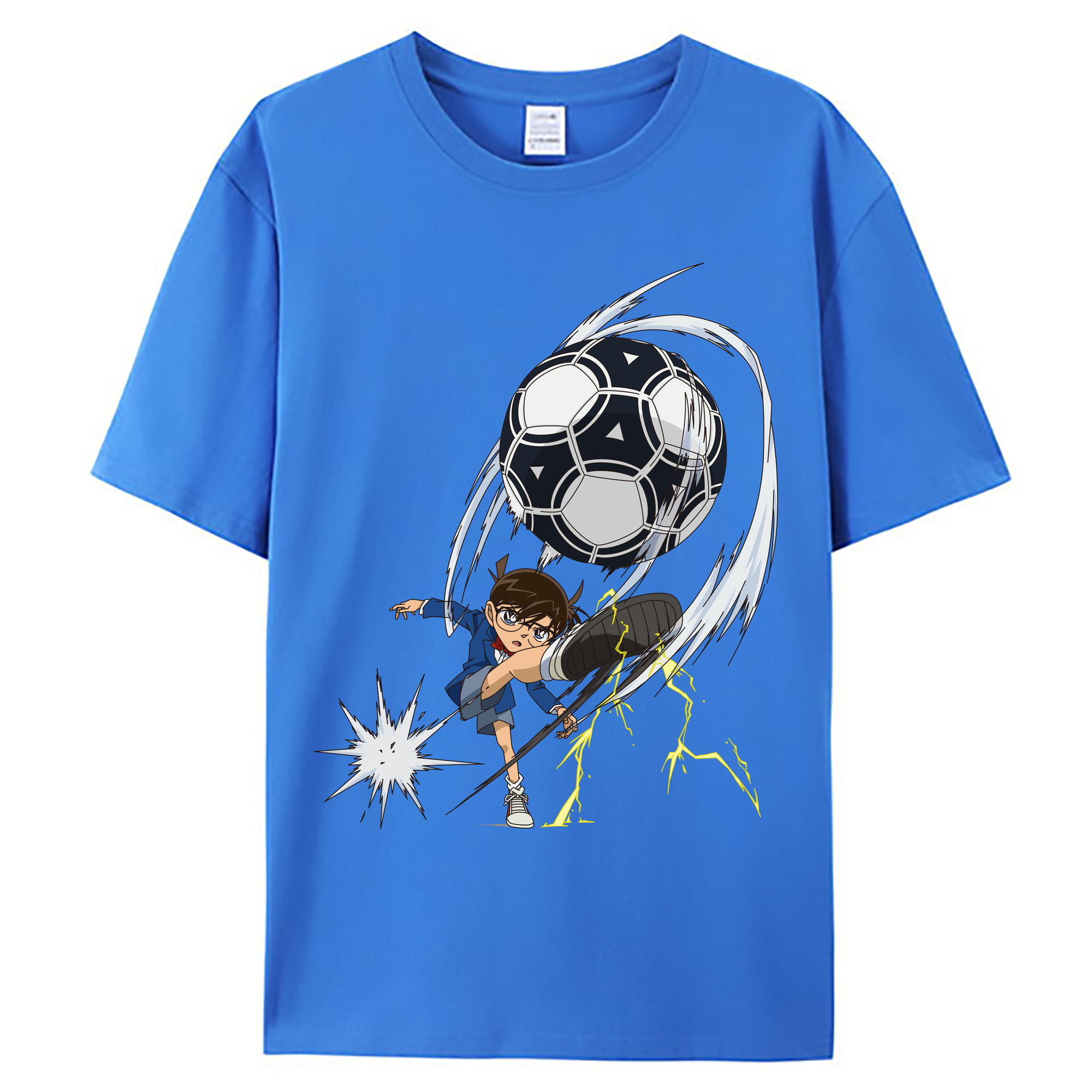 （画像用） 名探偵コナン 江戸川 コナン Detective Conan Conan Edogawa 綿100％ メンズ半袖Tシャツ｜肌触りやわらか＆通気性