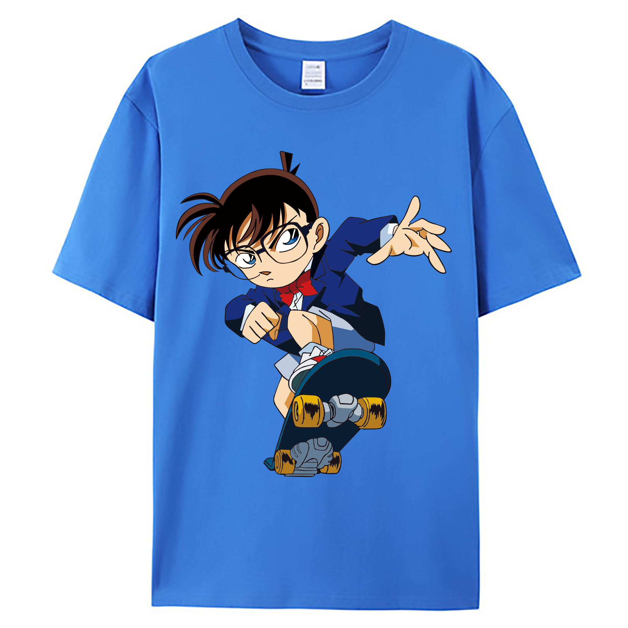 （画像用） 名探偵コナン 江戸川 コナン Detective Conan Conan Edogawa 綿100％ メンズ半袖Tシャツ｜肌触りやわらか＆通気性