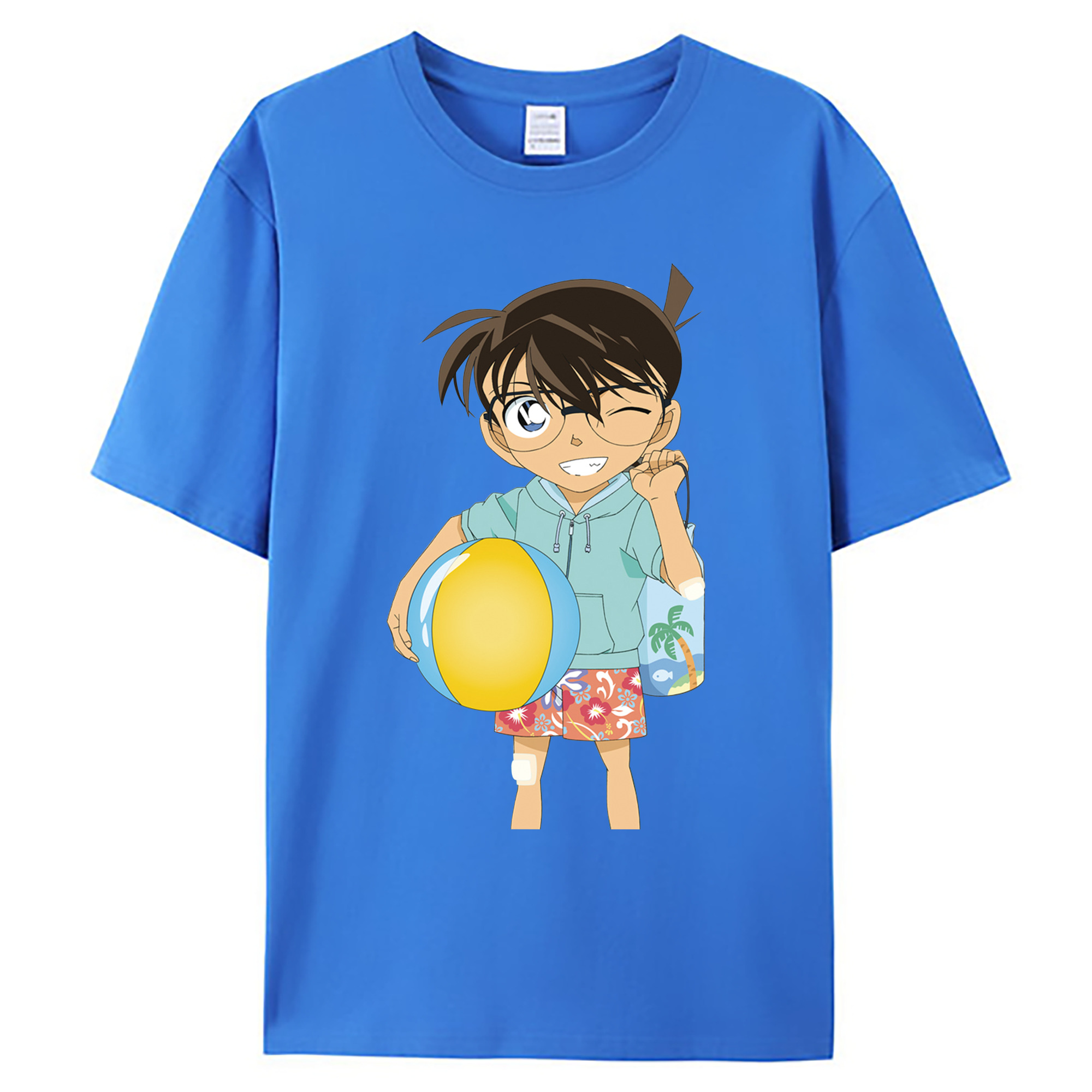 （画像用） 名探偵コナン 江戸川 コナン Detective Conan Conan Edogawa 綿100％ メンズ半袖Tシャツ｜肌触りやわらか＆通気性