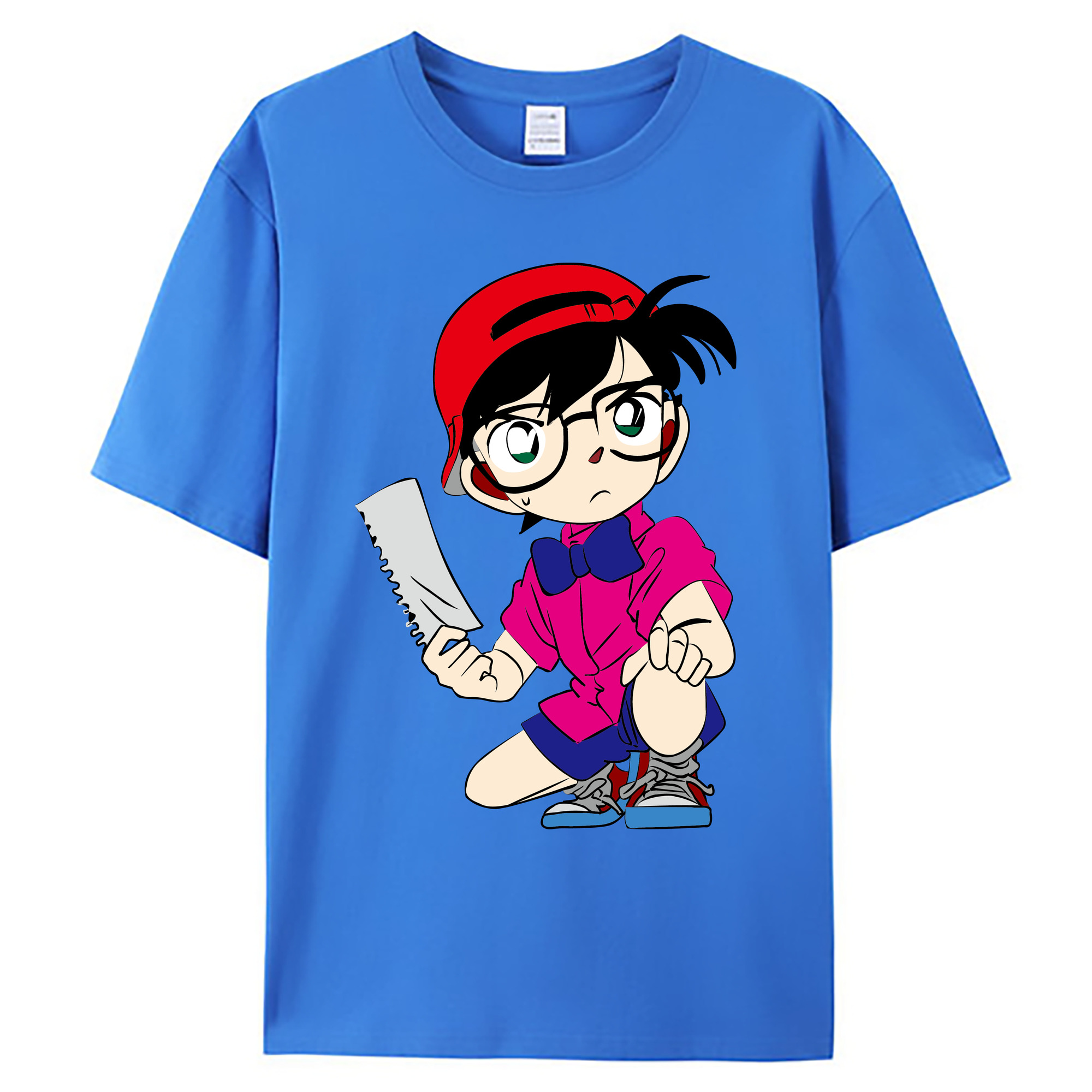 （画像用） 名探偵コナン 江戸川 コナン Detective Conan Conan Edogawa 綿100％ メンズ半袖Tシャツ｜肌触りやわらか＆通気性