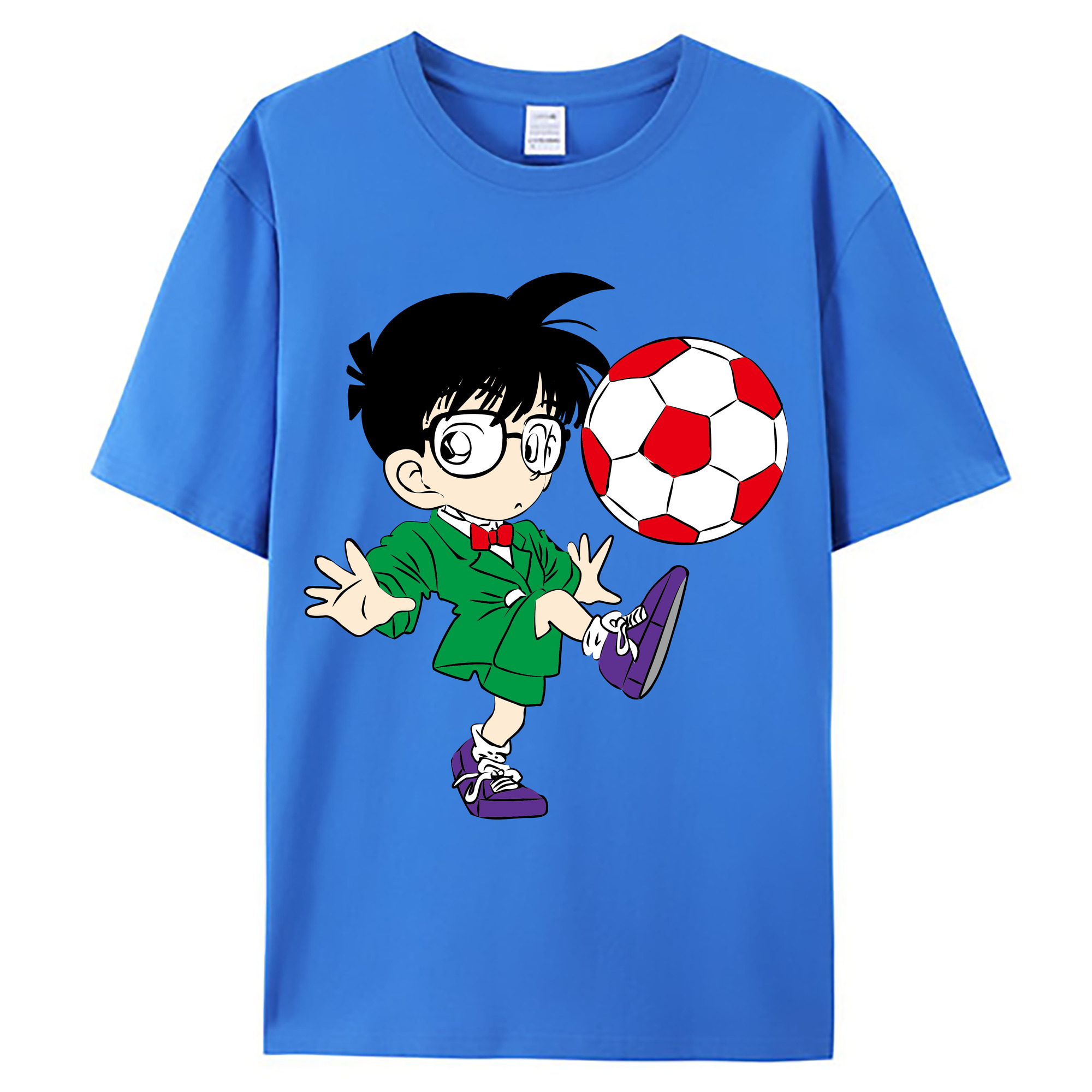 （画像用） 名探偵コナン 江戸川 コナン Detective Conan Conan Edogawa 綿100％ メンズ半袖Tシャツ｜肌触りやわらか＆通気性