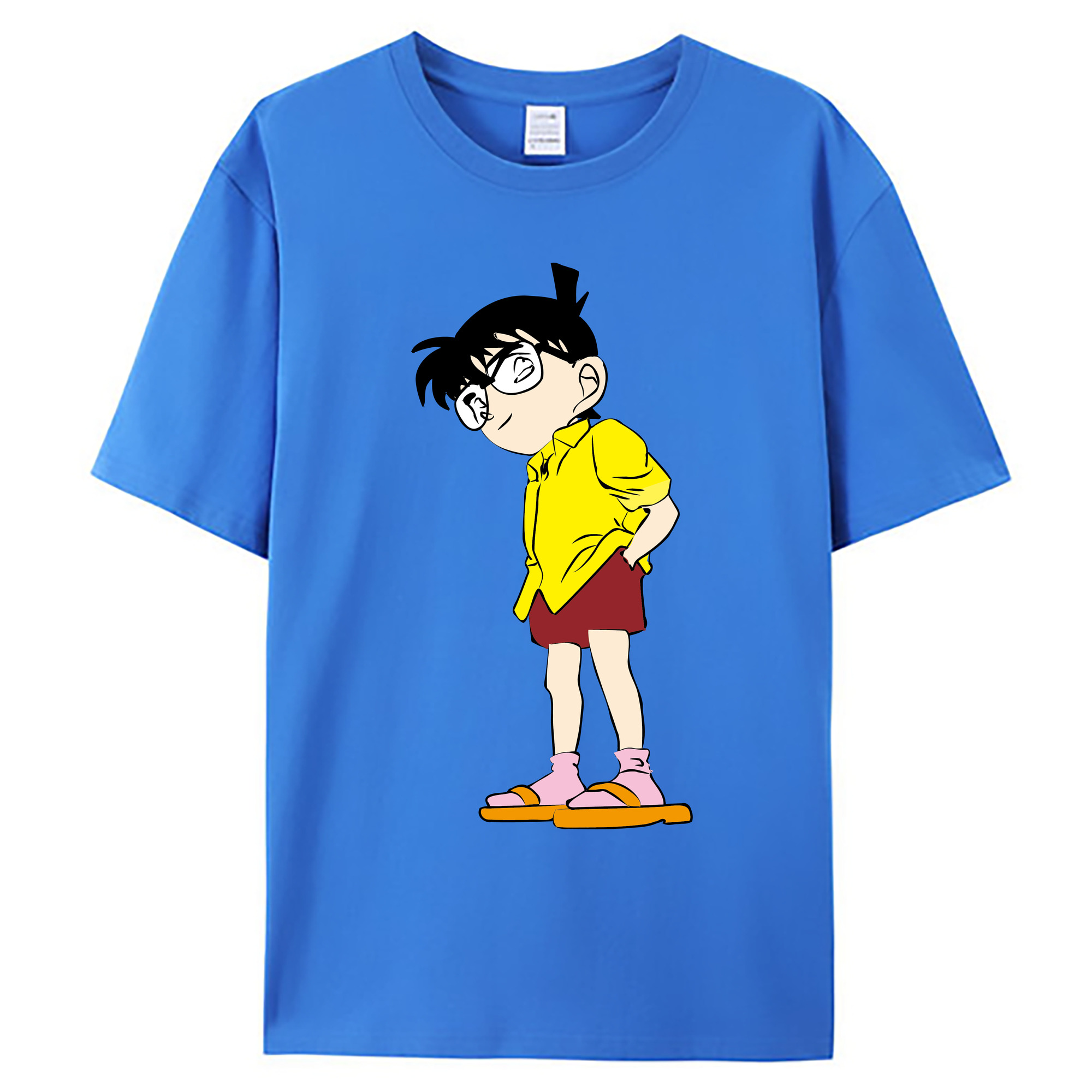 （画像用） 名探偵コナン 江戸川 コナン Detective Conan Conan Edogawa 綿100％ メンズ半袖Tシャツ｜肌触りやわらか＆通気性