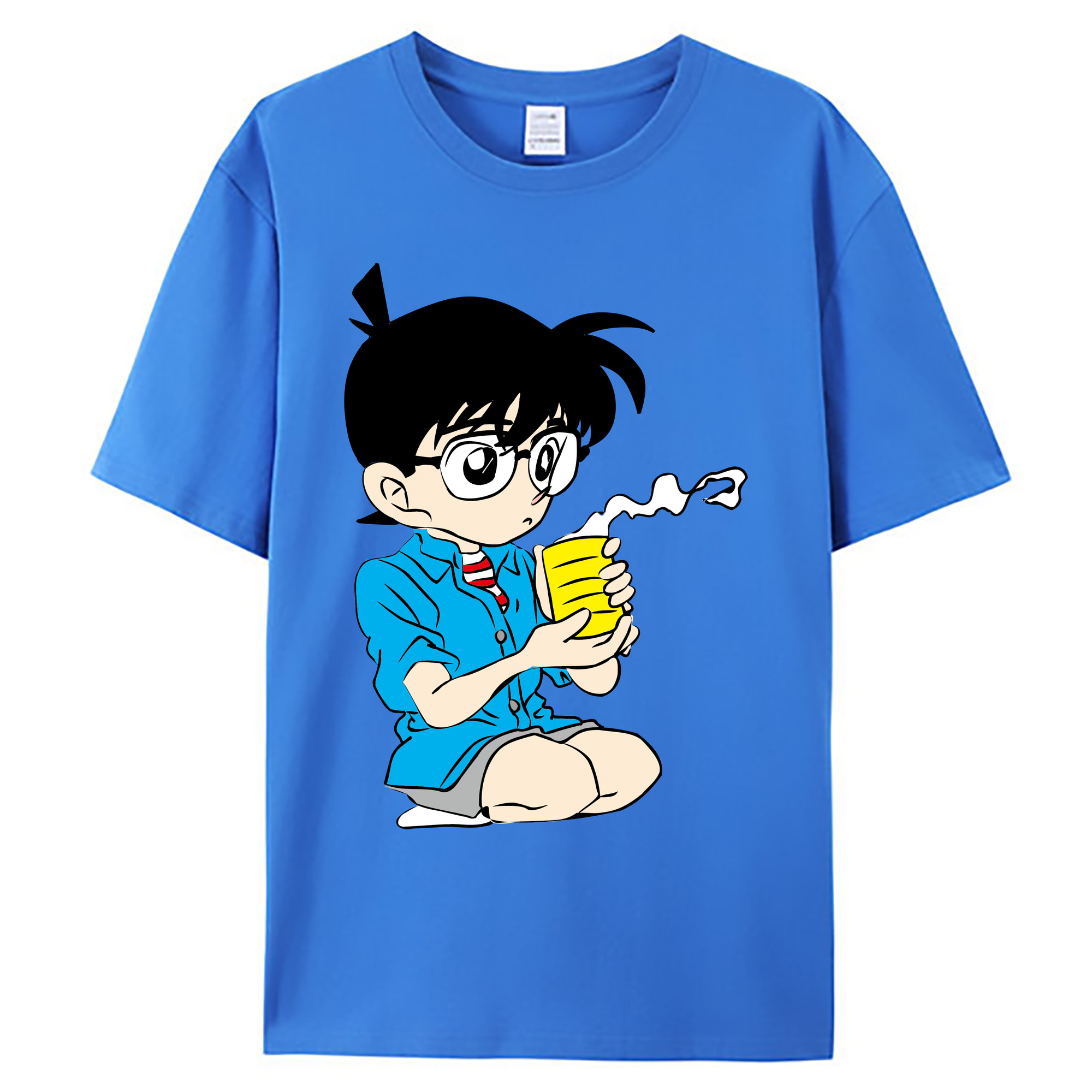 （画像用） 名探偵コナン 江戸川 コナン Detective Conan Conan Edogawa 綿100％ メンズ半袖Tシャツ｜肌触りやわらか＆通気性
