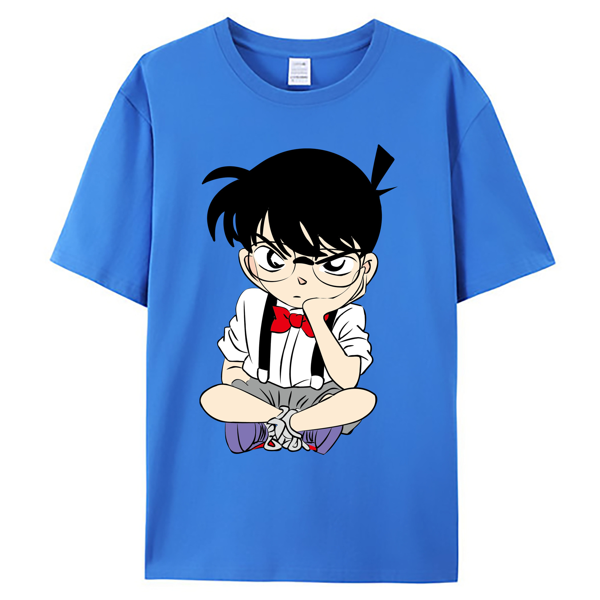 （画像用） 名探偵コナン 江戸川 コナン Detective Conan Conan Edogawa 綿100％ メンズ半袖Tシャツ｜肌触りやわらか＆通気性
