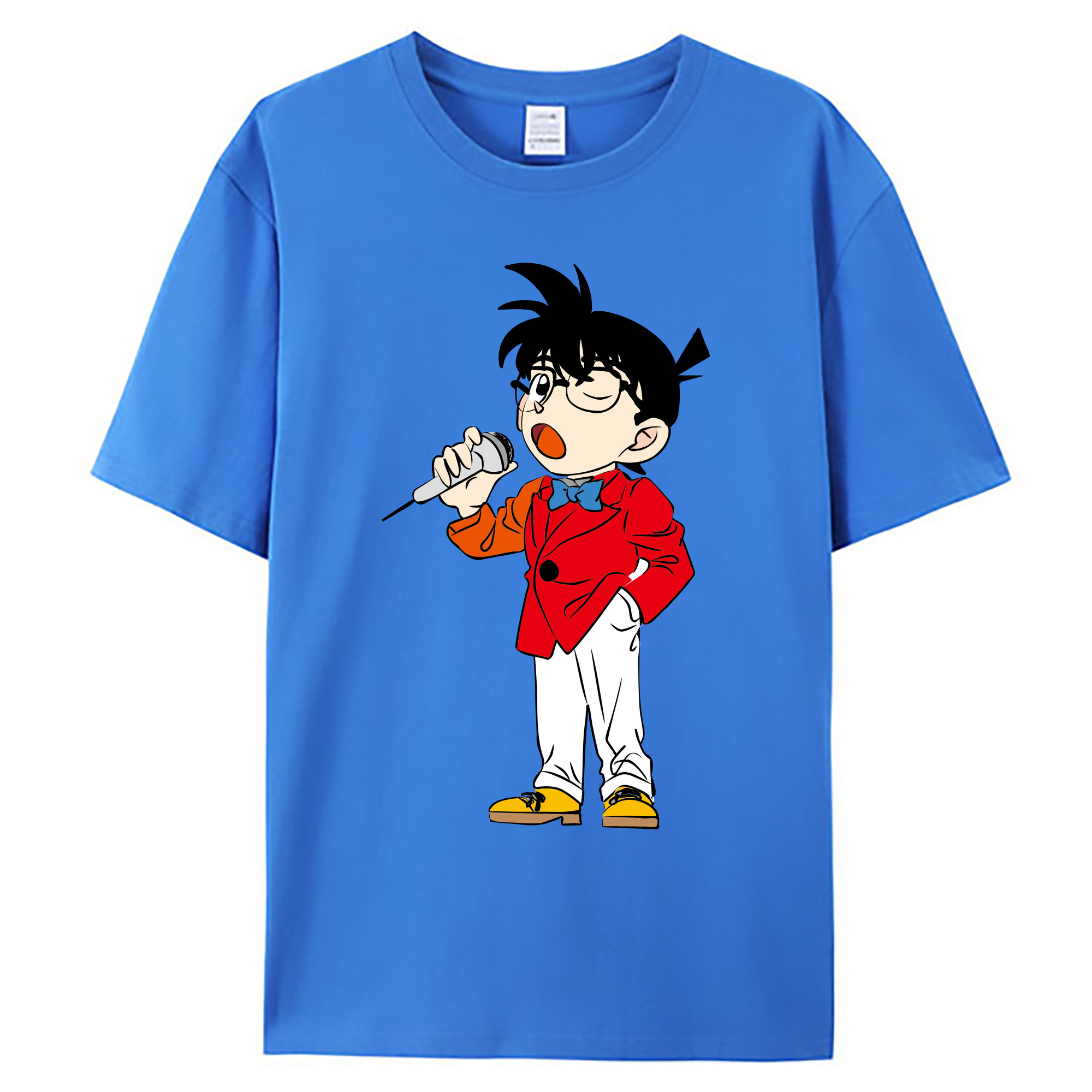 （画像用） 名探偵コナン 江戸川 コナン Detective Conan Conan Edogawa 綿100％ メンズ半袖Tシャツ｜肌触りやわらか＆通気性