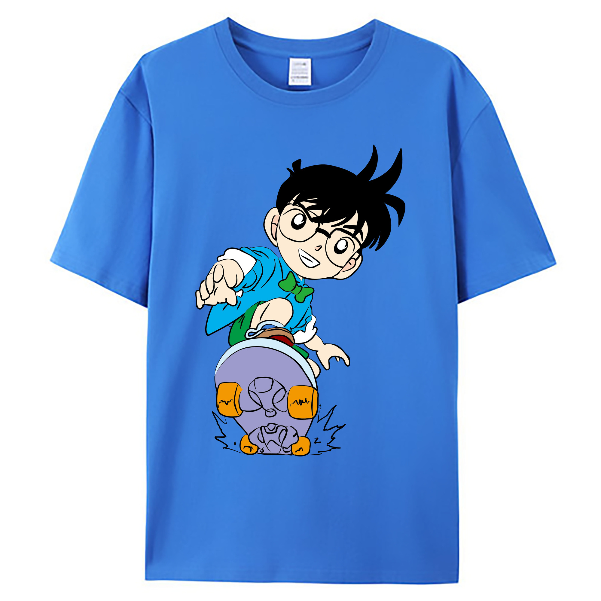 （画像用） 名探偵コナン 江戸川 コナン Detective Conan Conan Edogawa 綿100％ メンズ半袖Tシャツ｜肌触りやわらか＆通気性