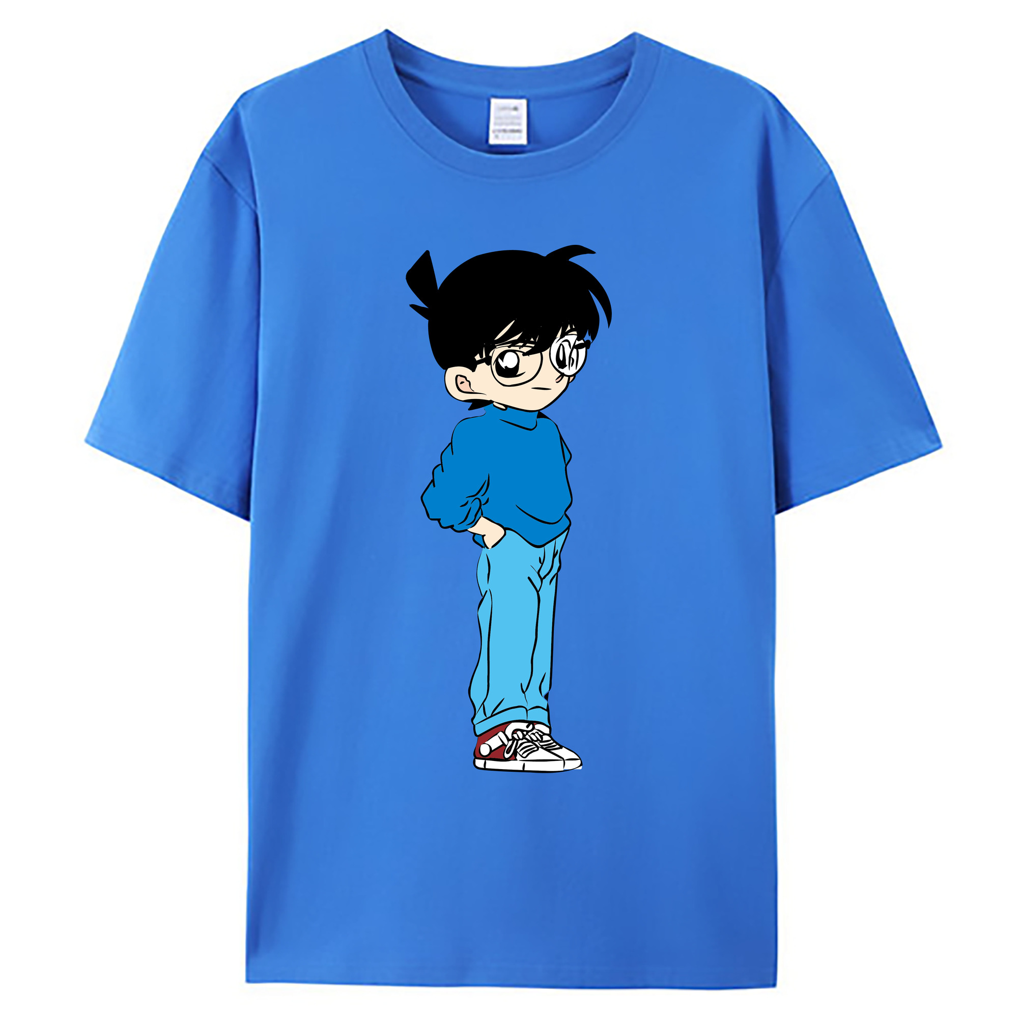 （画像用） 名探偵コナン 江戸川 コナン Detective Conan Conan Edogawa 綿100％ メンズ半袖Tシャツ｜肌触りやわらか＆通気性