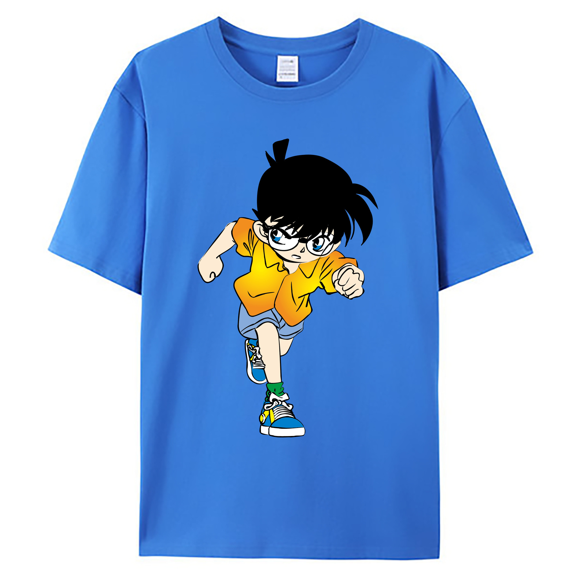 （画像用） 名探偵コナン 江戸川 コナン Detective Conan Conan Edogawa 綿100％ メンズ半袖Tシャツ｜肌触りやわらか＆通気性