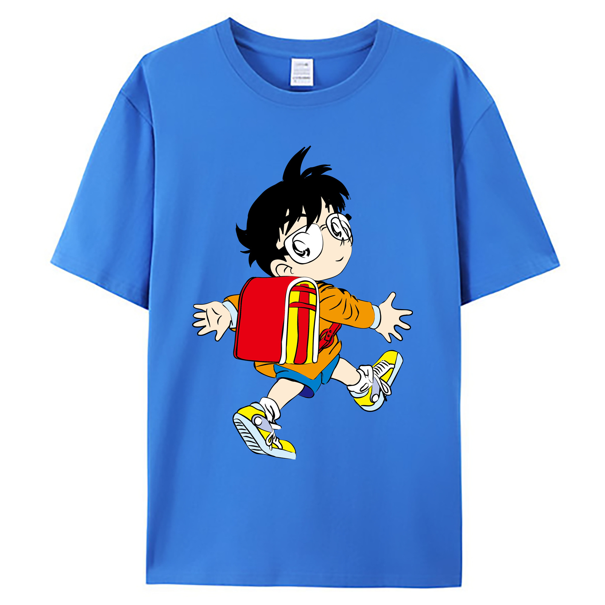（画像用） 名探偵コナン 江戸川 コナン Detective Conan Conan Edogawa 綿100％ メンズ半袖Tシャツ｜肌触りやわらか＆通気性