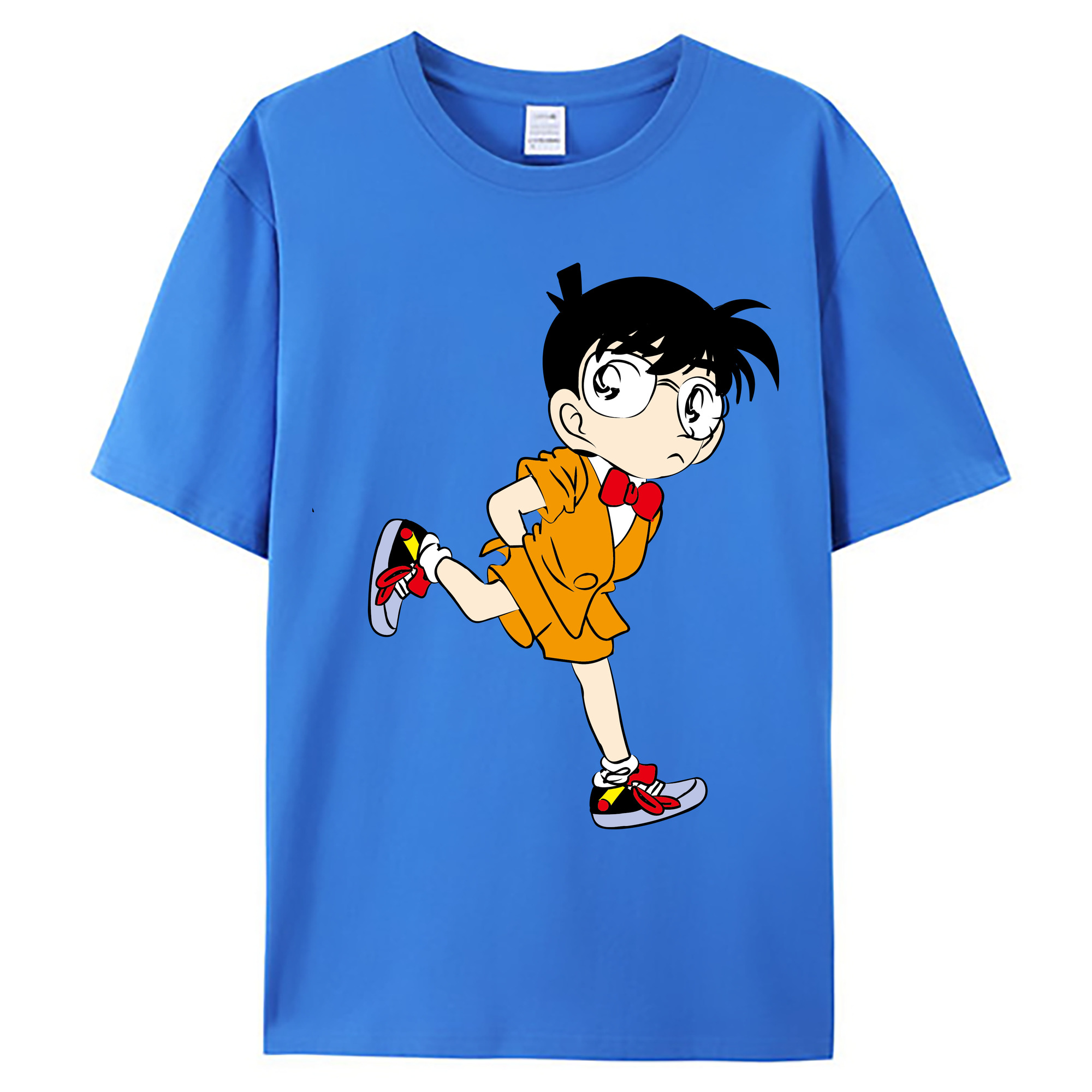 （画像用） 名探偵コナン 江戸川 コナン Detective Conan Conan Edogawa 綿100％ メンズ半袖Tシャツ｜肌触りやわらか＆通気性