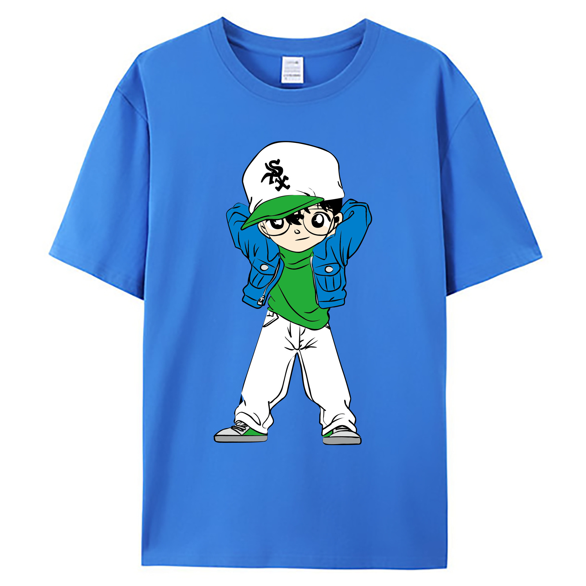 （画像用） 名探偵コナン 江戸川 コナン Detective Conan Conan Edogawa 綿100％ メンズ半袖Tシャツ｜肌触りやわらか＆通気性