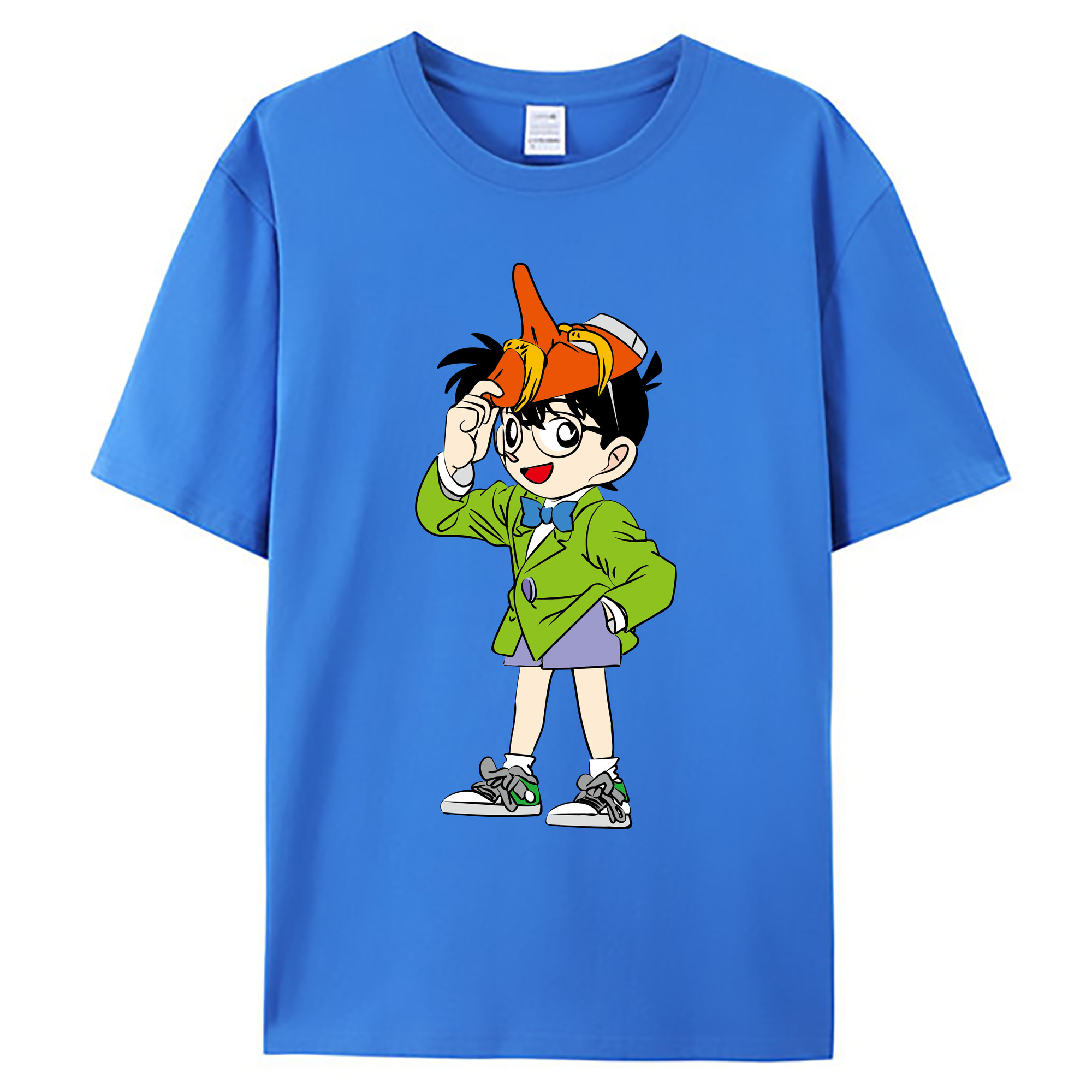 （画像用） 名探偵コナン 江戸川 コナン Detective Conan Conan Edogawa 綿100％ メンズ半袖Tシャツ｜肌触りやわらか＆通気性