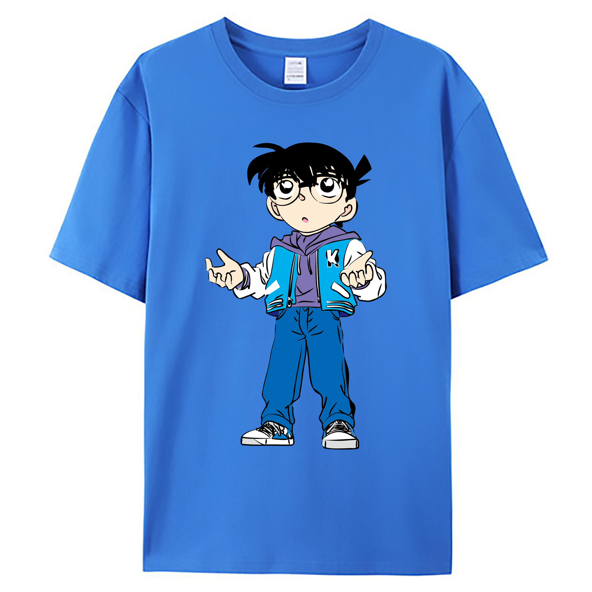 （画像用） 名探偵コナン 江戸川 コナン Detective Conan Conan Edogawa 綿100％ メンズ半袖Tシャツ｜肌触りやわらか＆通気性